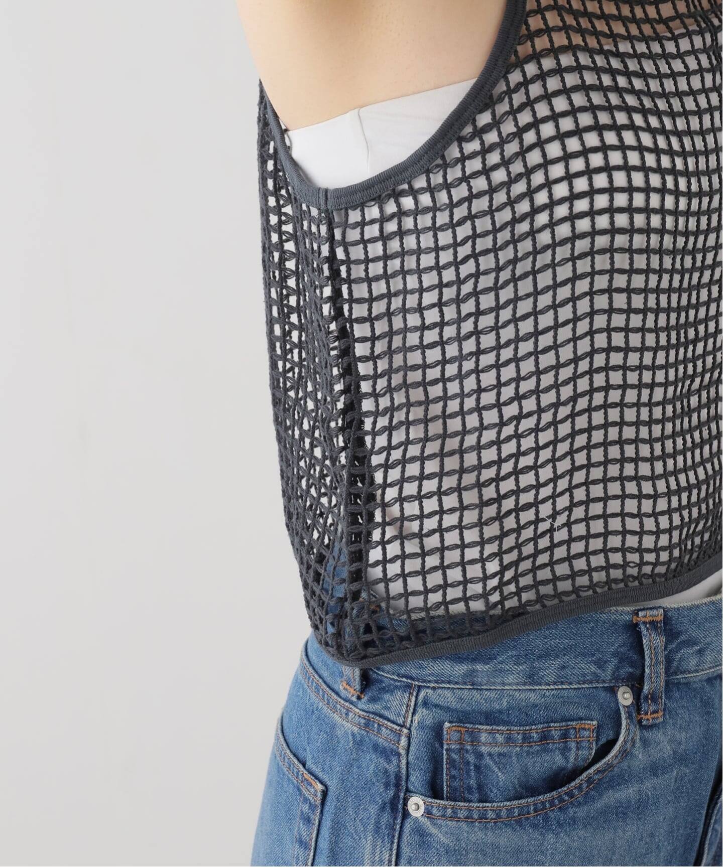 JANE SMITH/ジェーンスミス】SQUARE MESH CAMISOLE：キャミソール