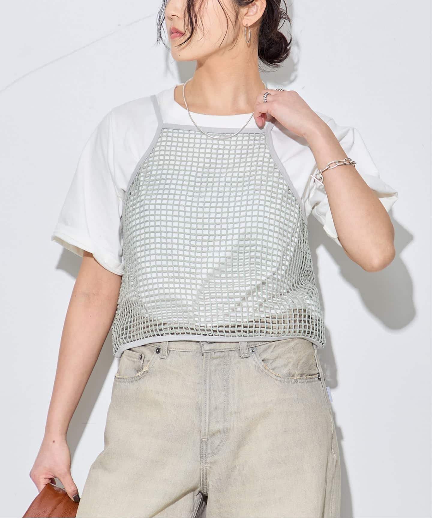 値下げ！美品！！ジェーンスミス　別注シアーキャミソール JANE SMITH / ジェーンスミス 別注 COTTON NYLON キャミソール（カップ