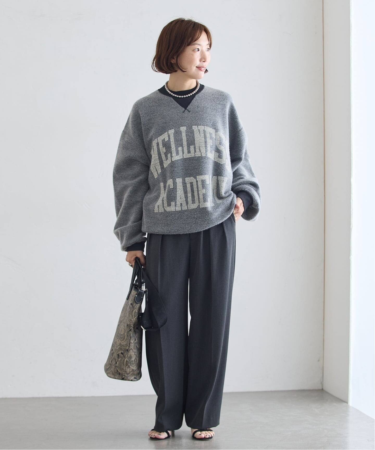 INSCRIRE/アンスクリア Loose Fit Reversible Sweat スウェット（T 