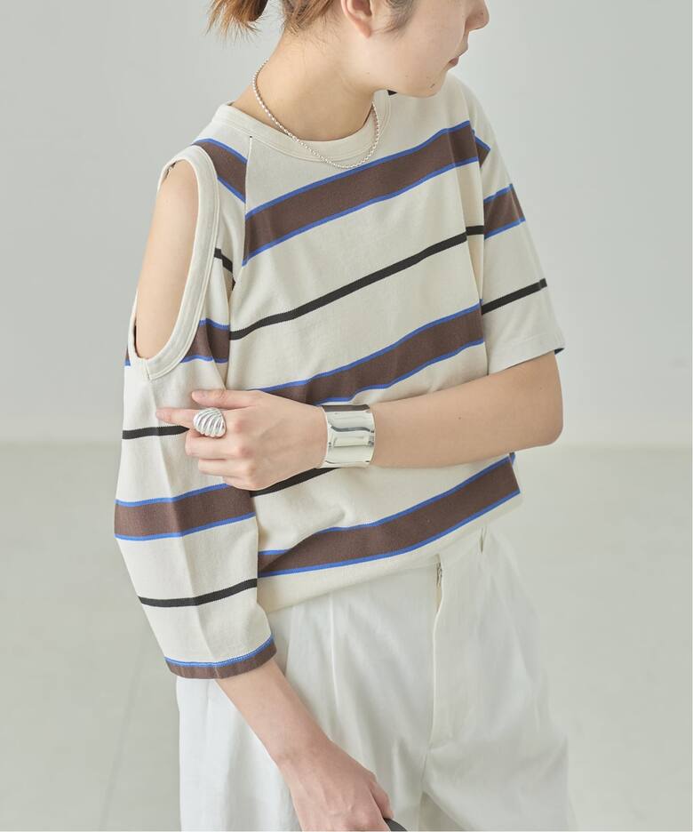 TanC TOKYO/タンクトウキョウ PIQUE BORDER ASYM Tシャツ（Tシャツ 