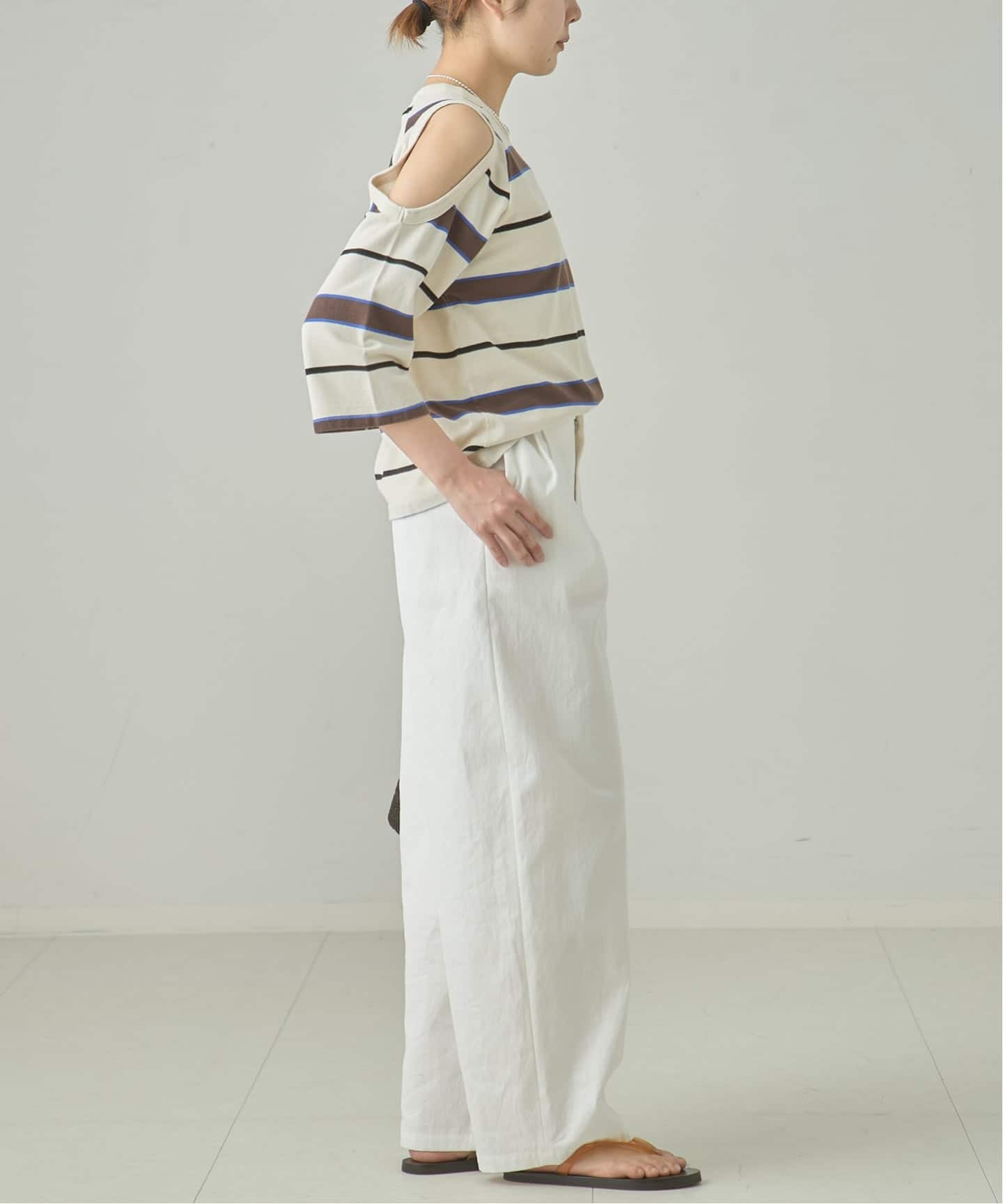 TanC TOKYO/タンクトウキョウ PIQUE BORDER ASYM Tシャツ（Tシャツ