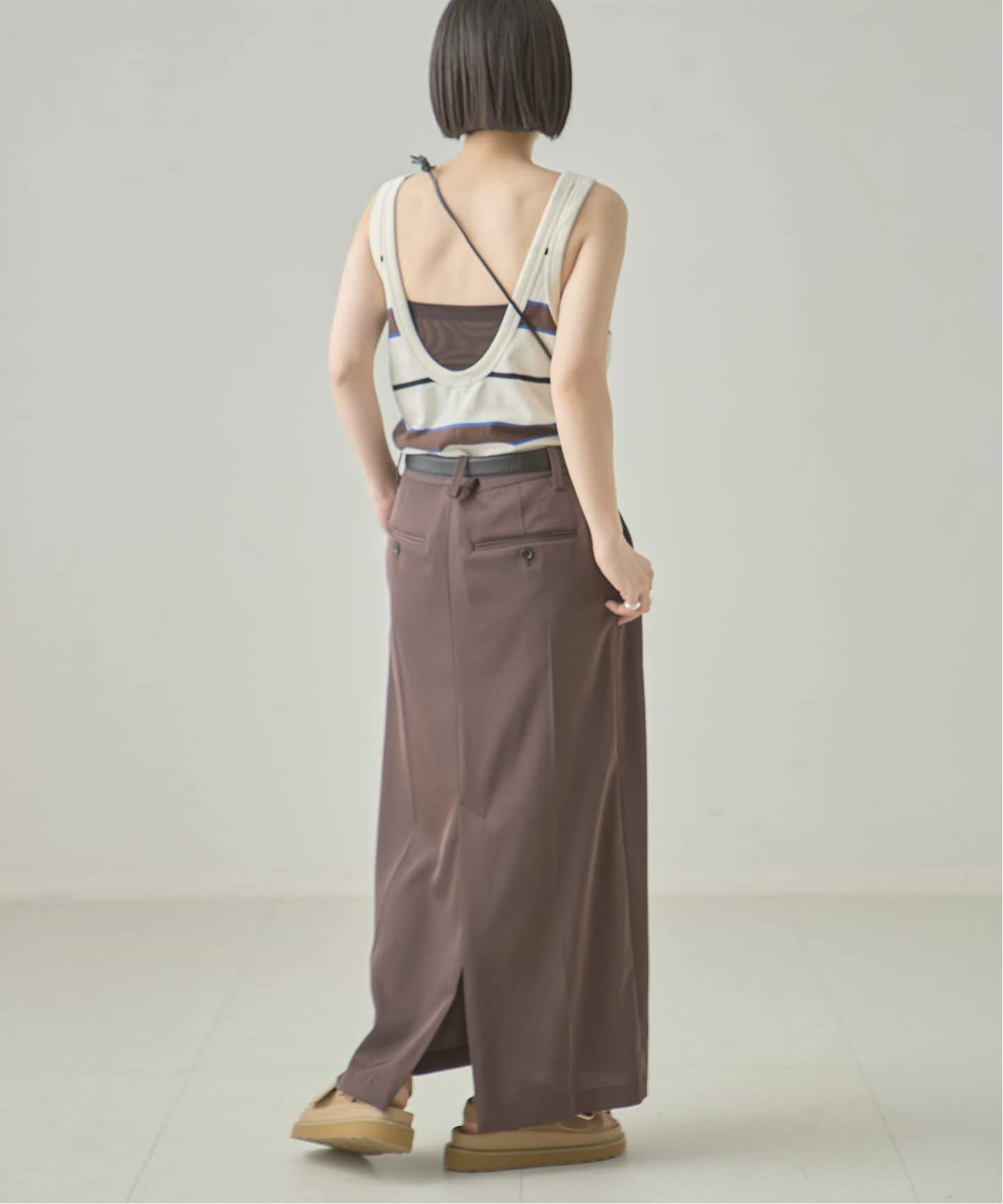 TanC TOKYO/タンクトウキョウ PIQUE BORDER TANK ROMPERS ロンパース