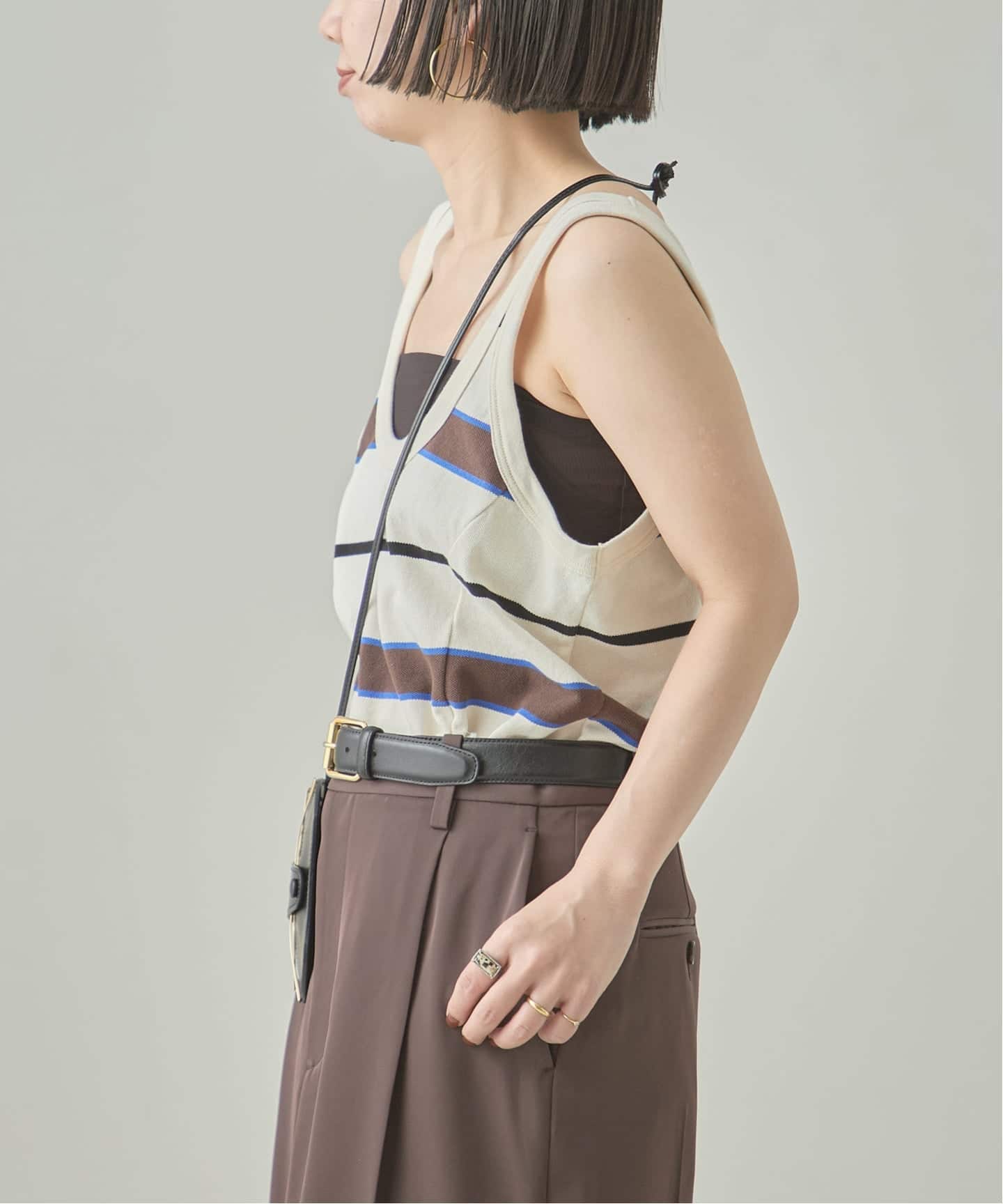 TanC TOKYO/タンクトウキョウ PIQUE BORDER TANK ROMPERS ロンパース