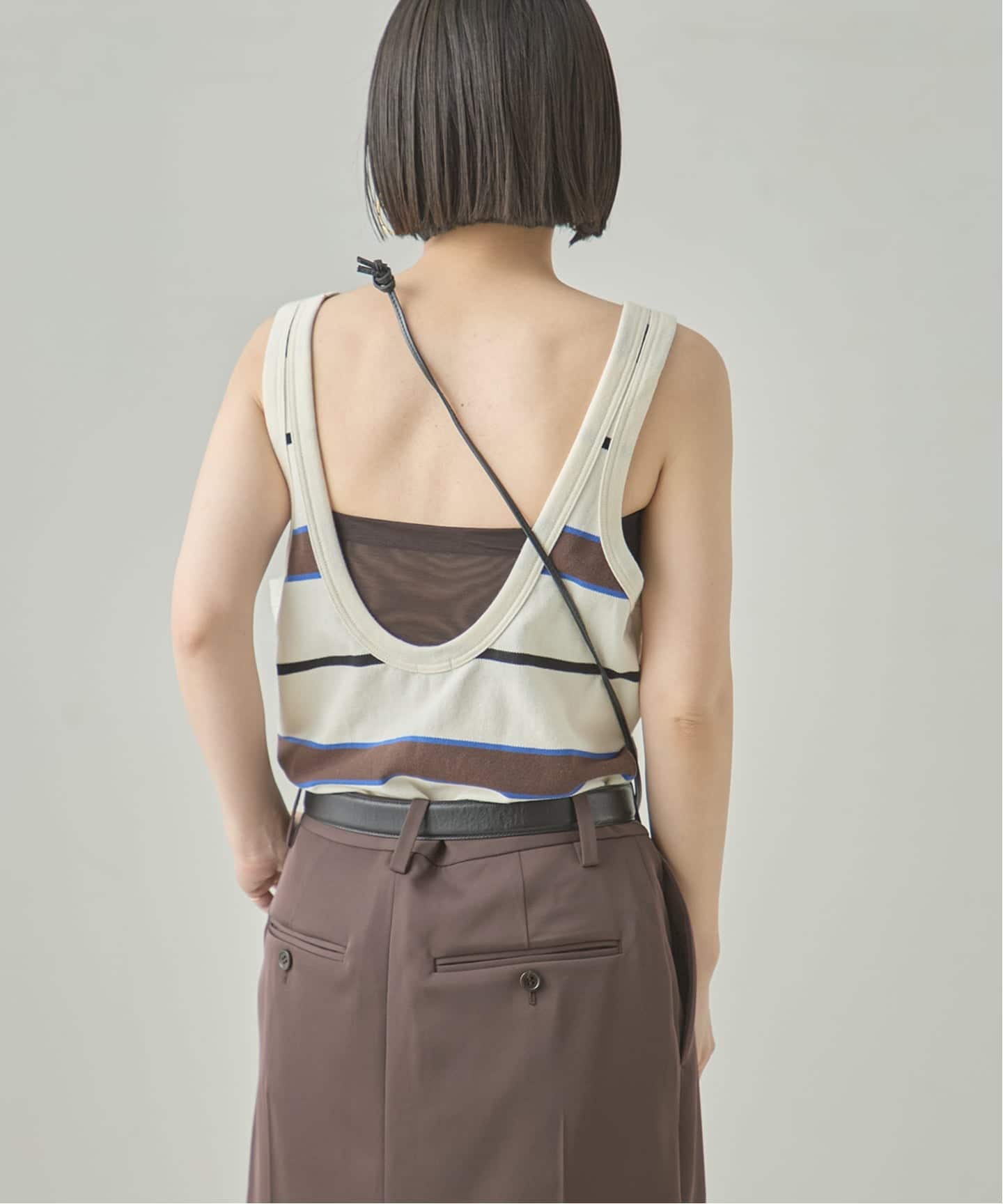 TanC TOKYO/タンクトウキョウ PIQUE BORDER TANK ROMPERS ロンパース
