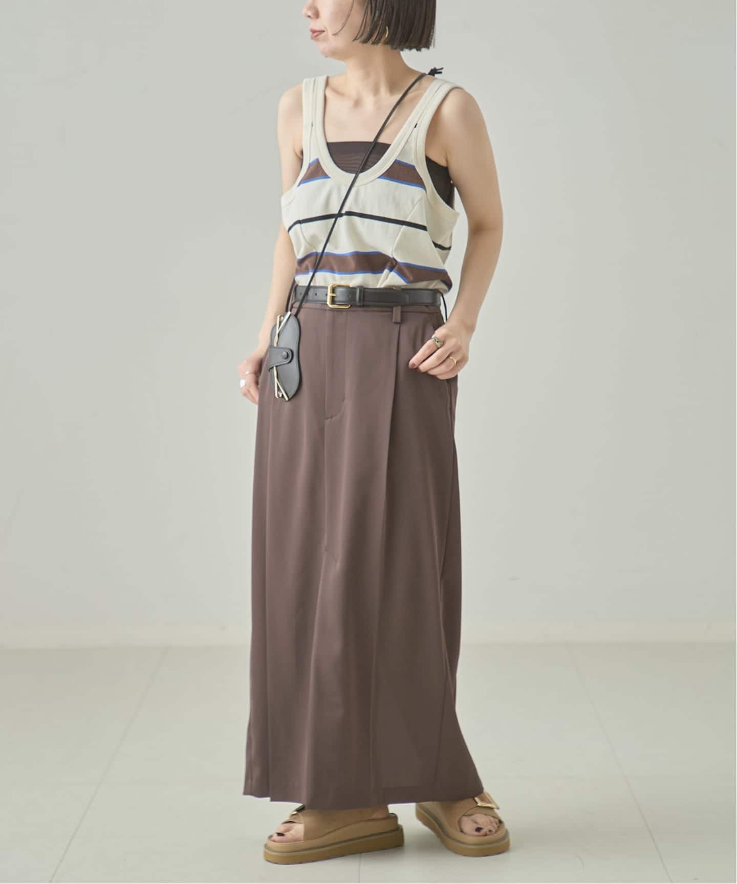 TanC TOKYO/タンクトウキョウ PIQUE BORDER TANK ROMPERS ロンパース