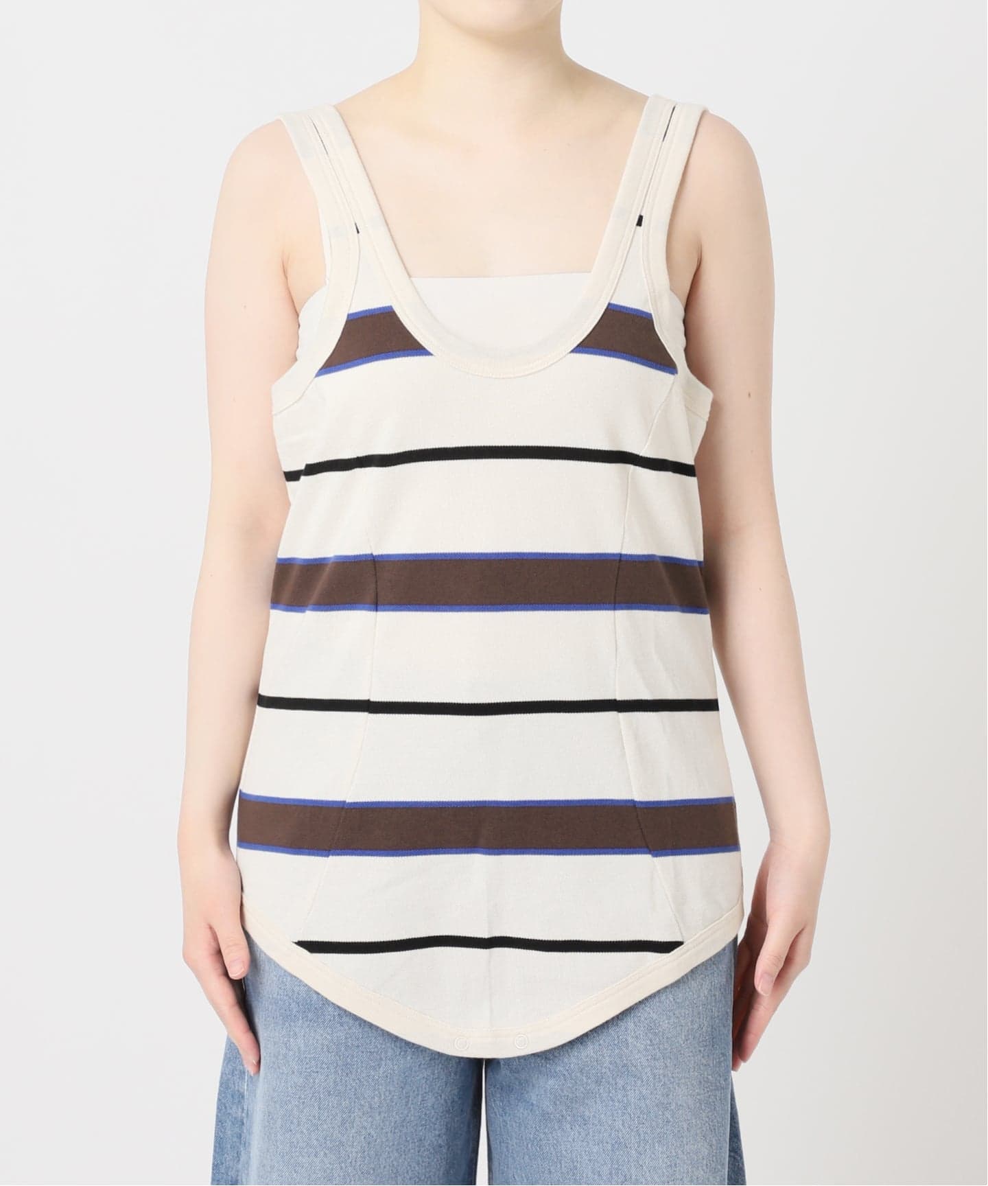 超人気TanC TOKYO STRIPEPOLO ROMPERS トップス TanC TOKYO/タンクトウキョウ PIQUE BORDER TANK ROMPERS ロンパース