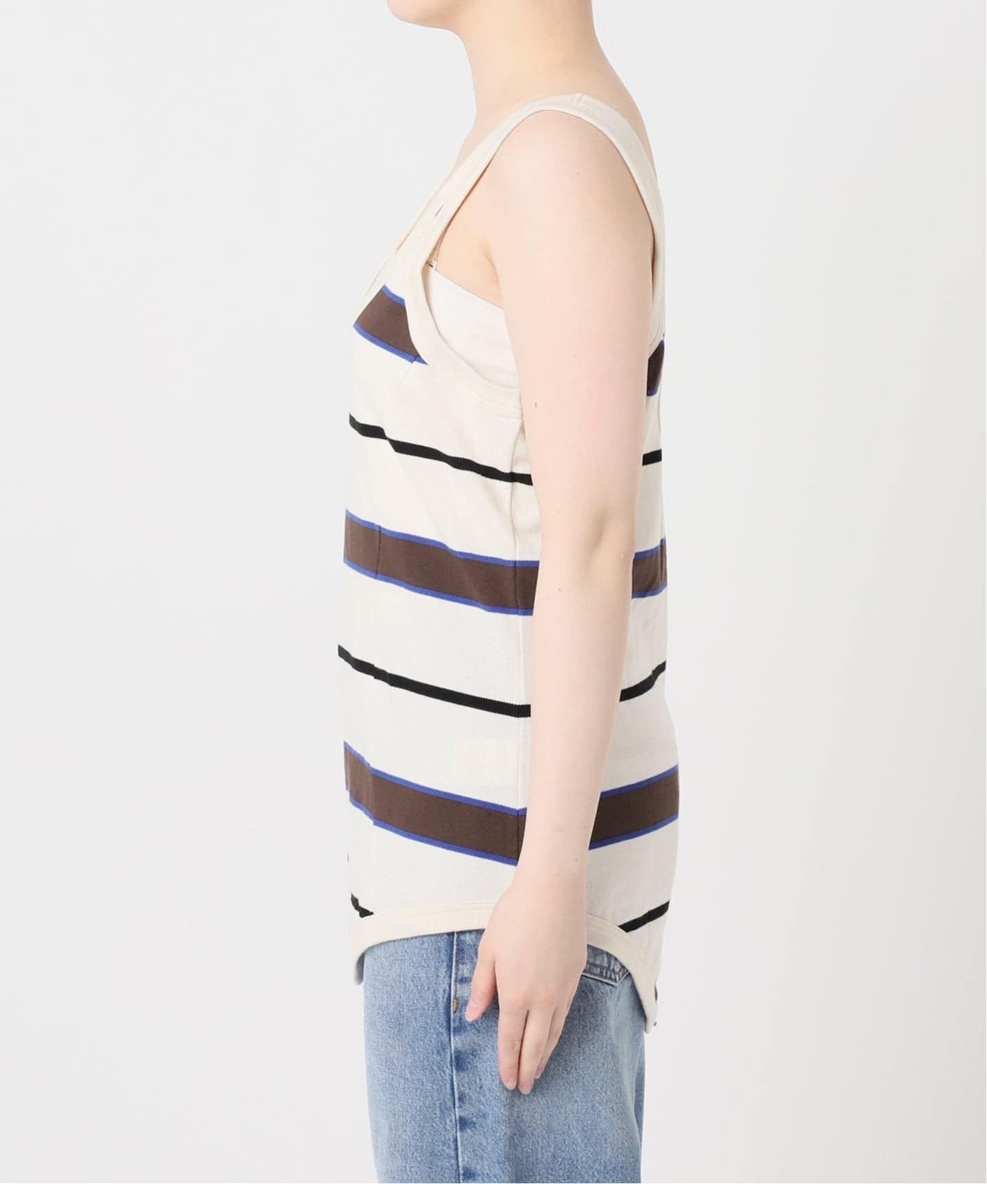 TanC TOKYO/タンクトウキョウ PIQUE BORDER TANK ROMPERS ロンパース