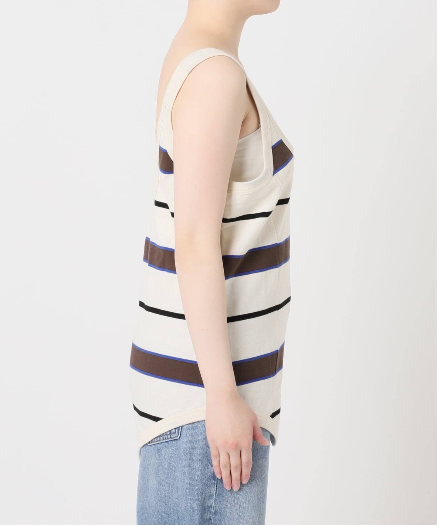 TanC TOKYO/タンクトウキョウ PIQUE BORDER TANK ROMPERS ロンパース