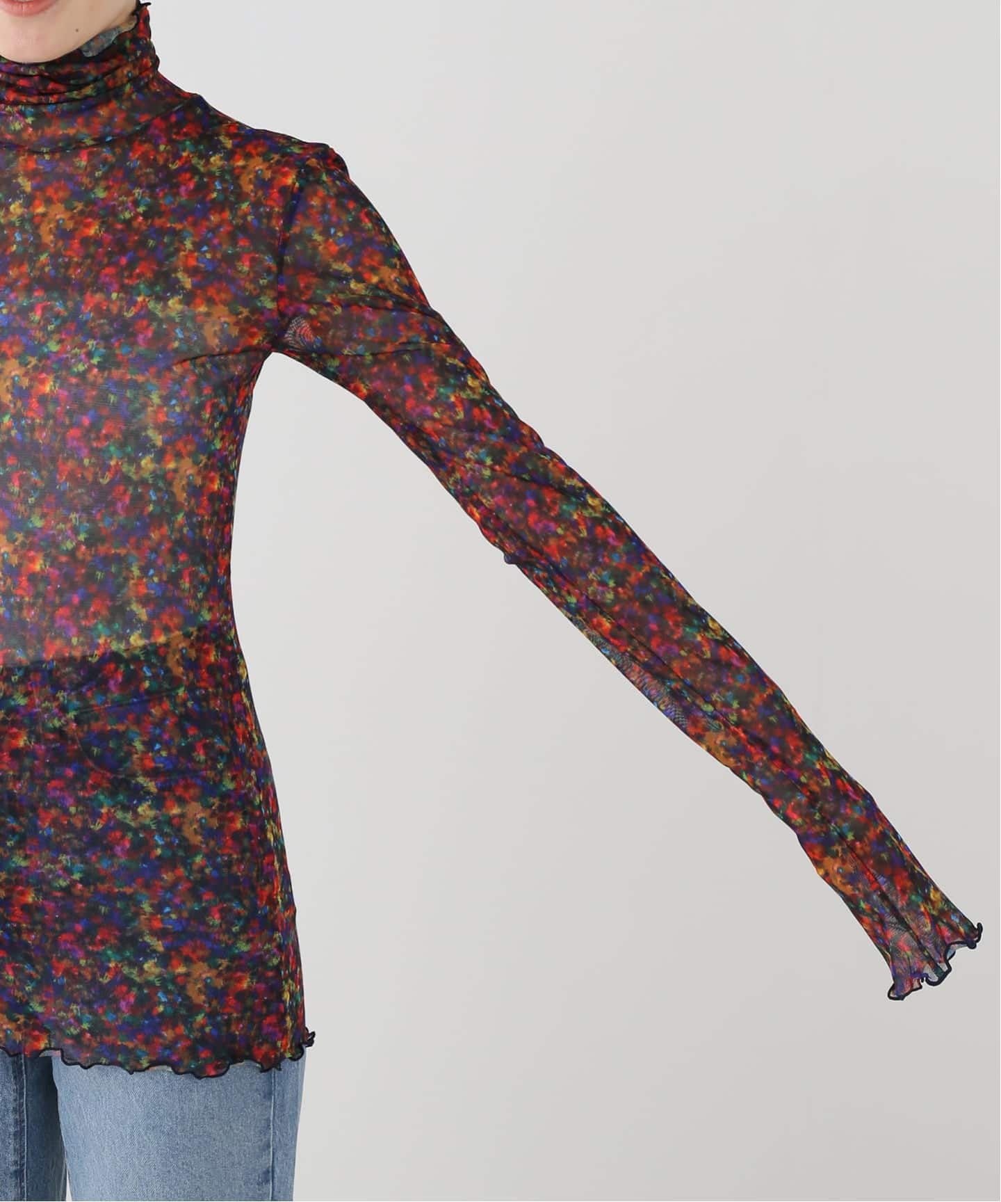 FUMIE TANAKA/フミエタナカ pt mesh high neck カットソー（Tシャツ