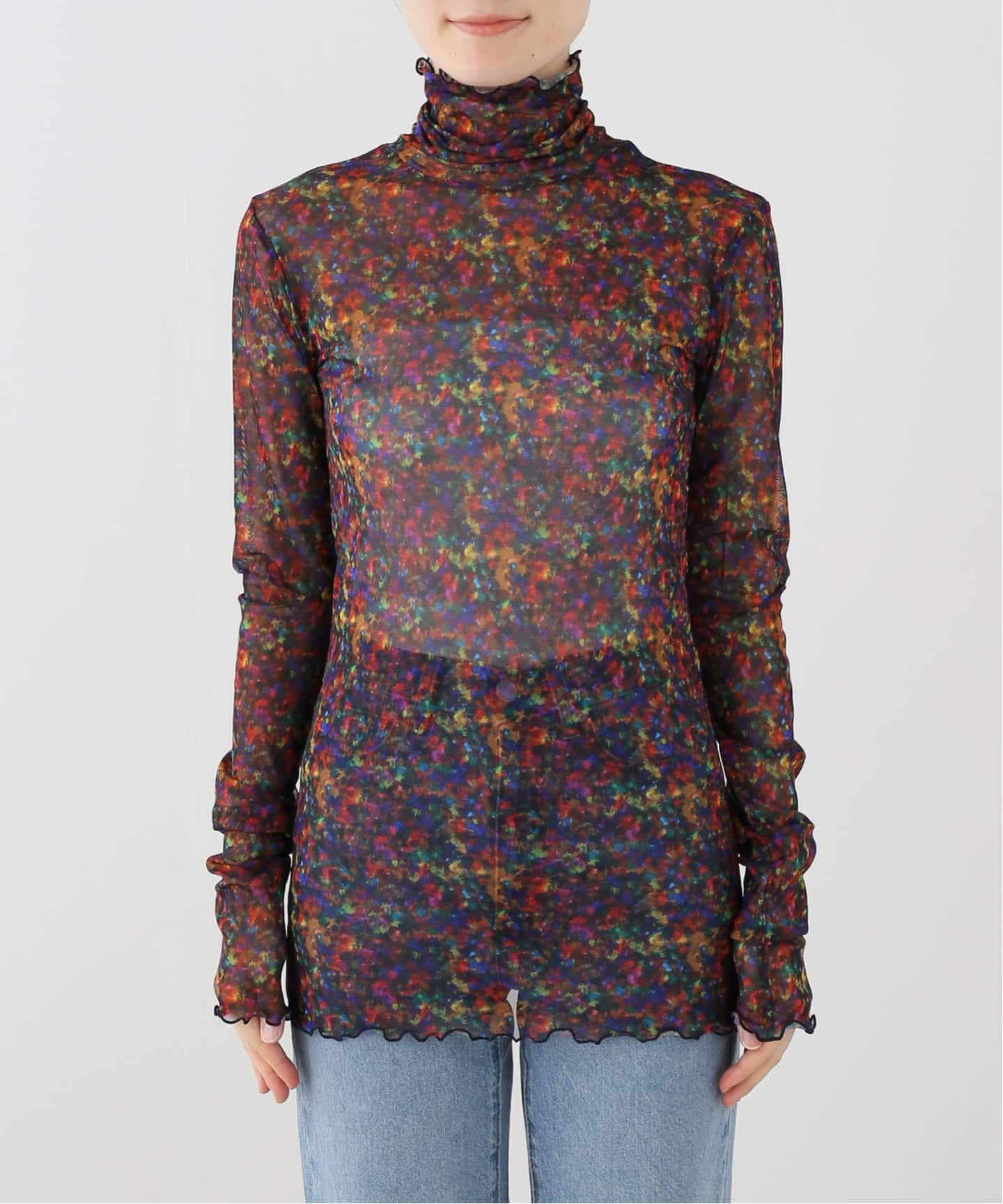 FUMIE TANAKA/フミエタナカ pt mesh high neck カットソー（Tシャツ