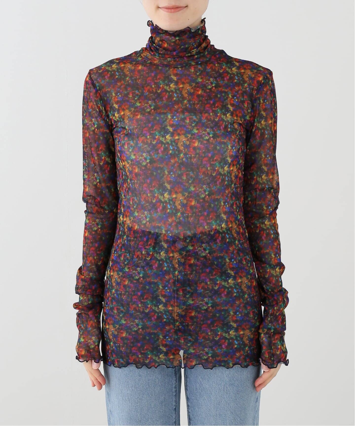 FUMIE TANAKA/フミエタナカ pt mesh high neck カットソー（Tシャツ 