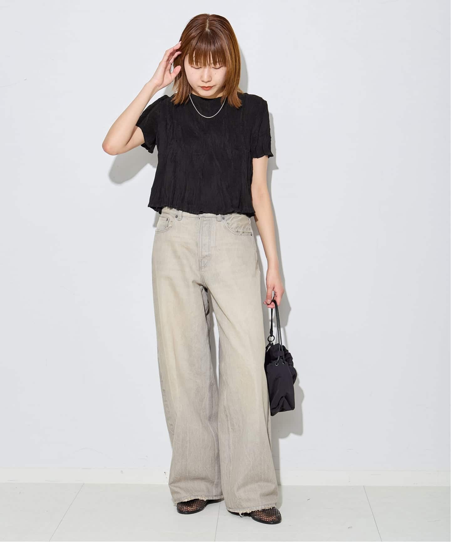 Gongdid Design】 Carry Over_Wavy_Crop Top：トップス（Tシャツ