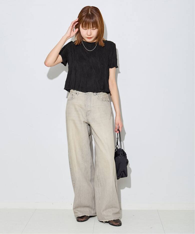 Gongdid Design】 Carry Over_Wavy_Crop Top：トップス（Tシャツ 