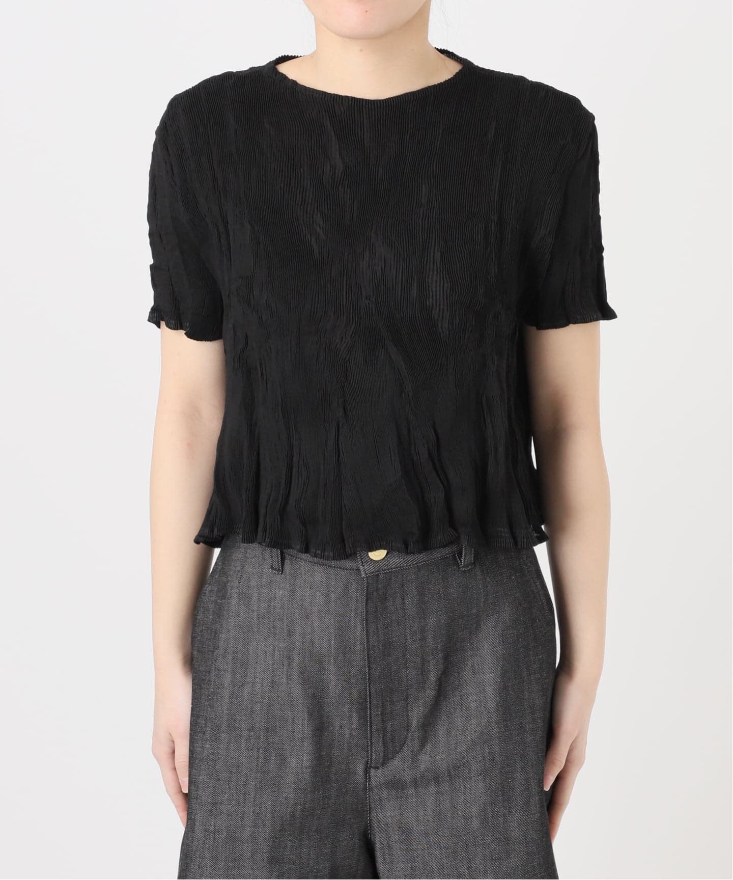 Gongdid Design】 Carry Over_Wavy_Crop Top：トップス（Tシャツ