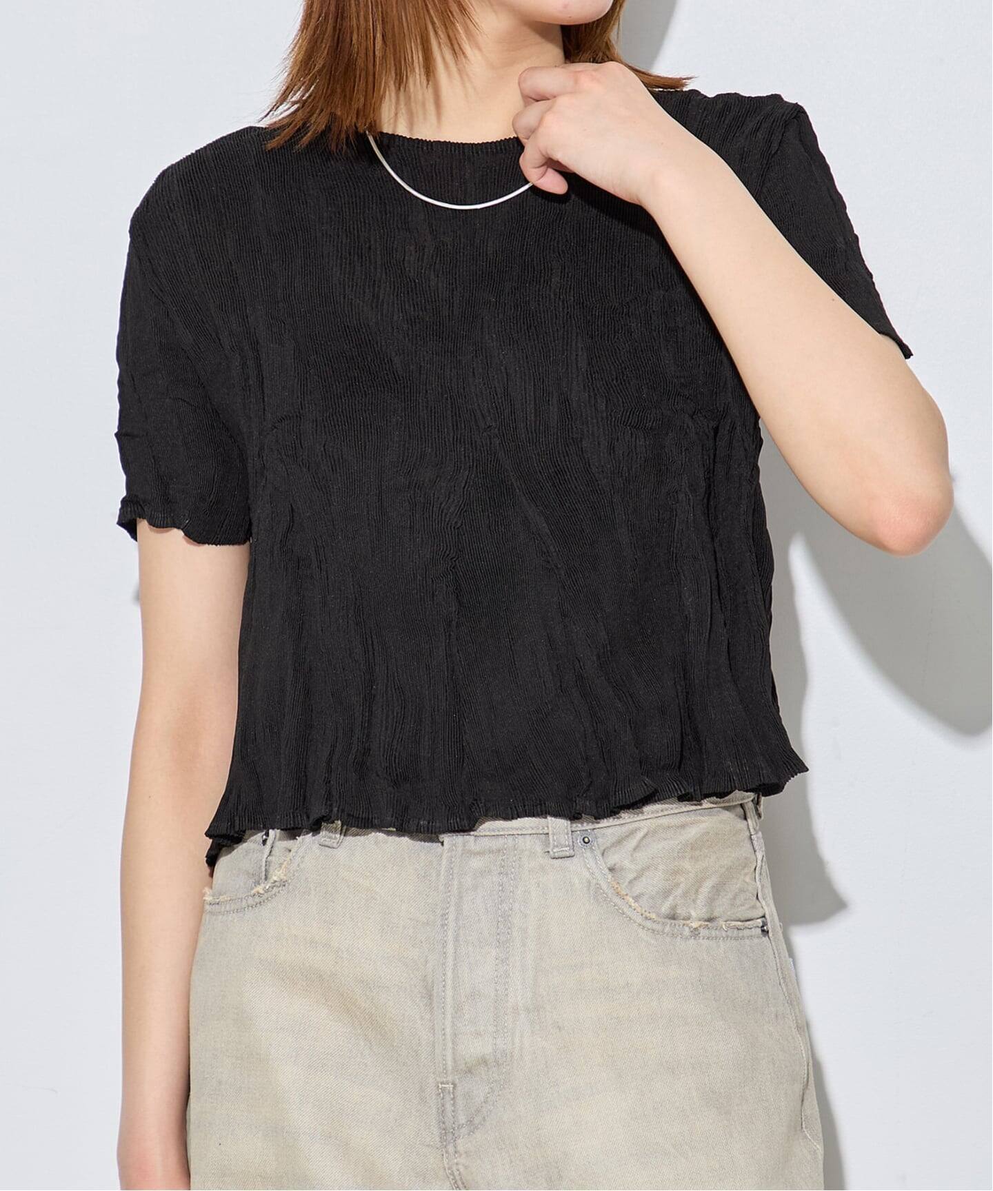 Gongdid Design】 Carry Over_Wavy_Crop Top：トップス（Tシャツ
