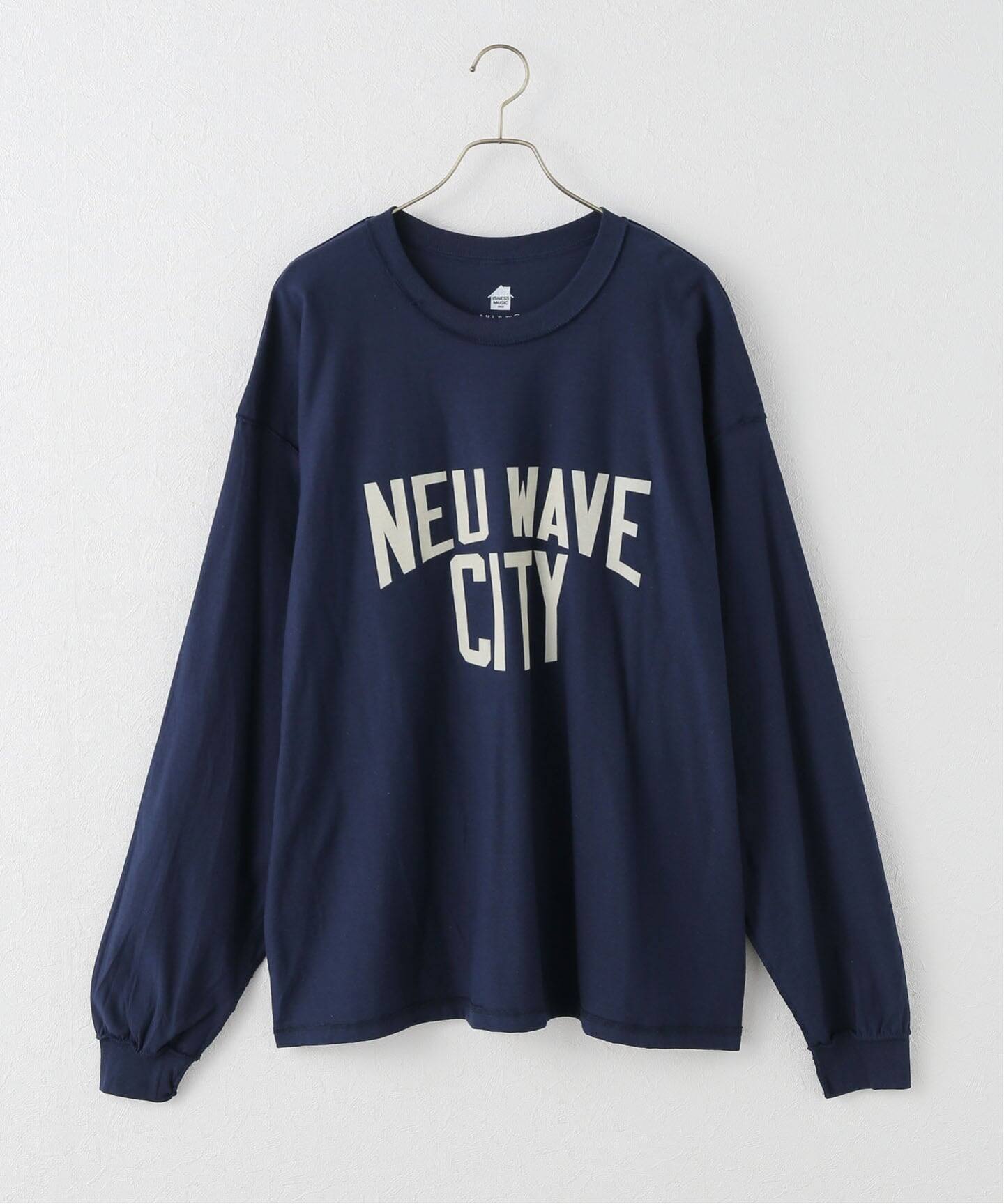 nagonstans 長袖カットソー ネイビー　 Mサイズ 追加》【ISNESS MUSIC】NEU WAVE LONG SLEEVE T-SHIR：カットソー（T