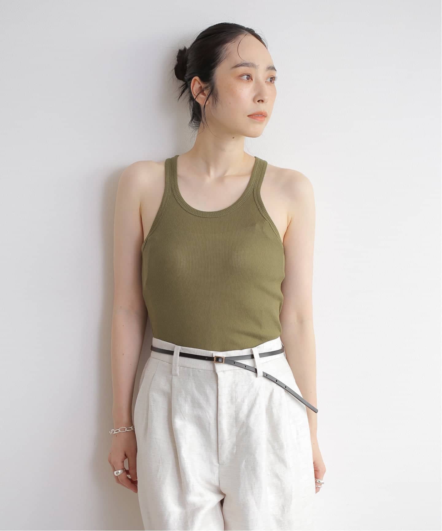 INSCRIRE /アンスクリア】Gauze Teleco Tank Top：タンクトップ