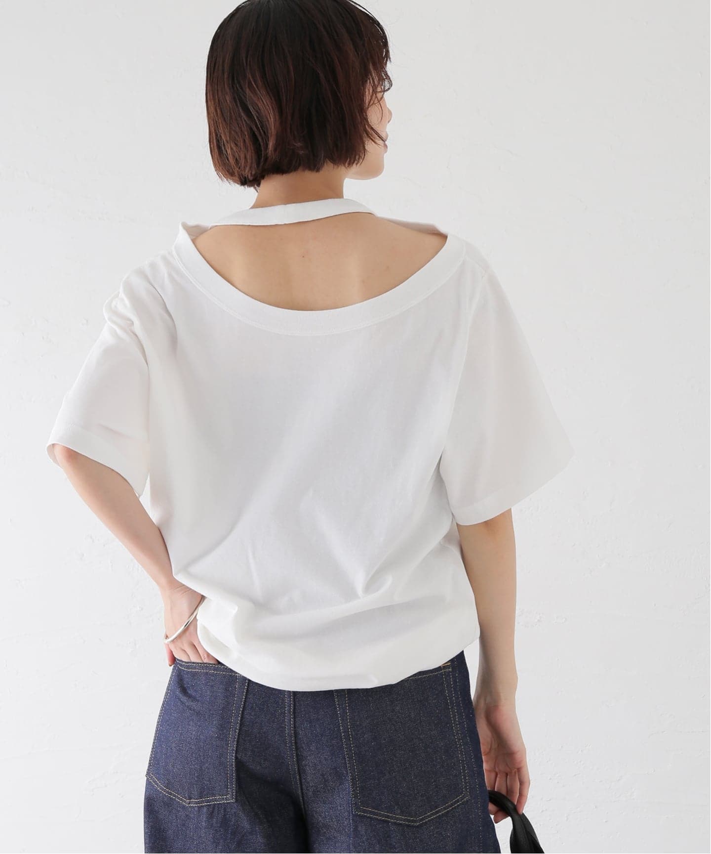 INSCRIRE /アンスクリア】Raffy Gauze 2-Way Tシャツ（Tシャツ
