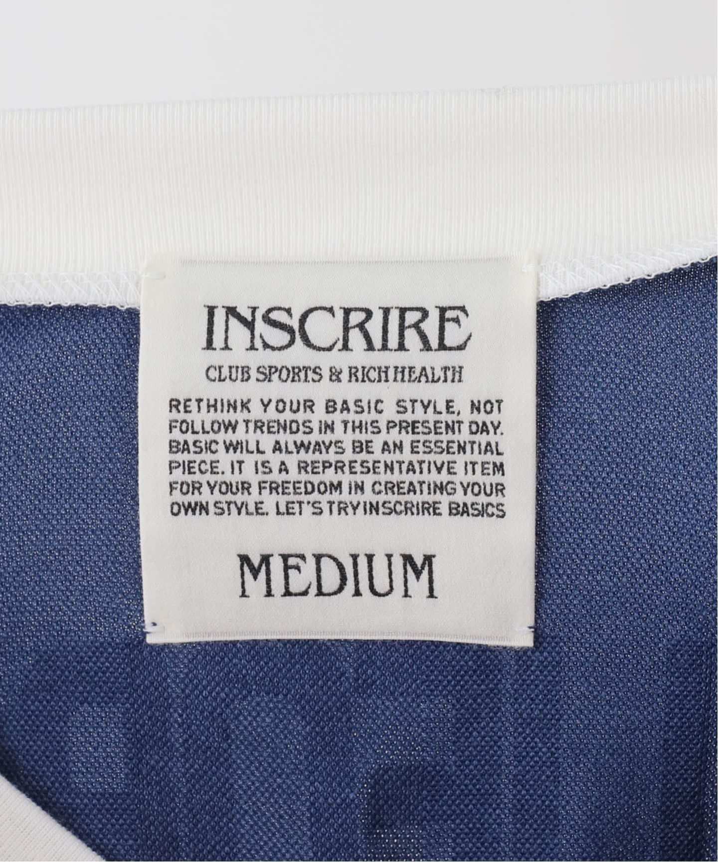 INSCRIRE /アンスクリア】Stripe Uniform V neck Tee：カットソー（T
