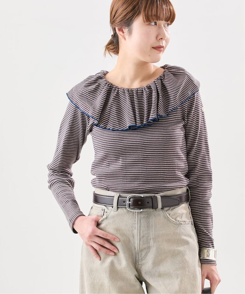 追加》別注【Miller*Uhr】Frill Collar Tops：カットソー（Tシャツ 