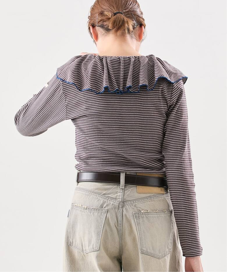 追加》別注【Miller*Uhr】Frill Collar Tops：カットソー（Tシャツ 