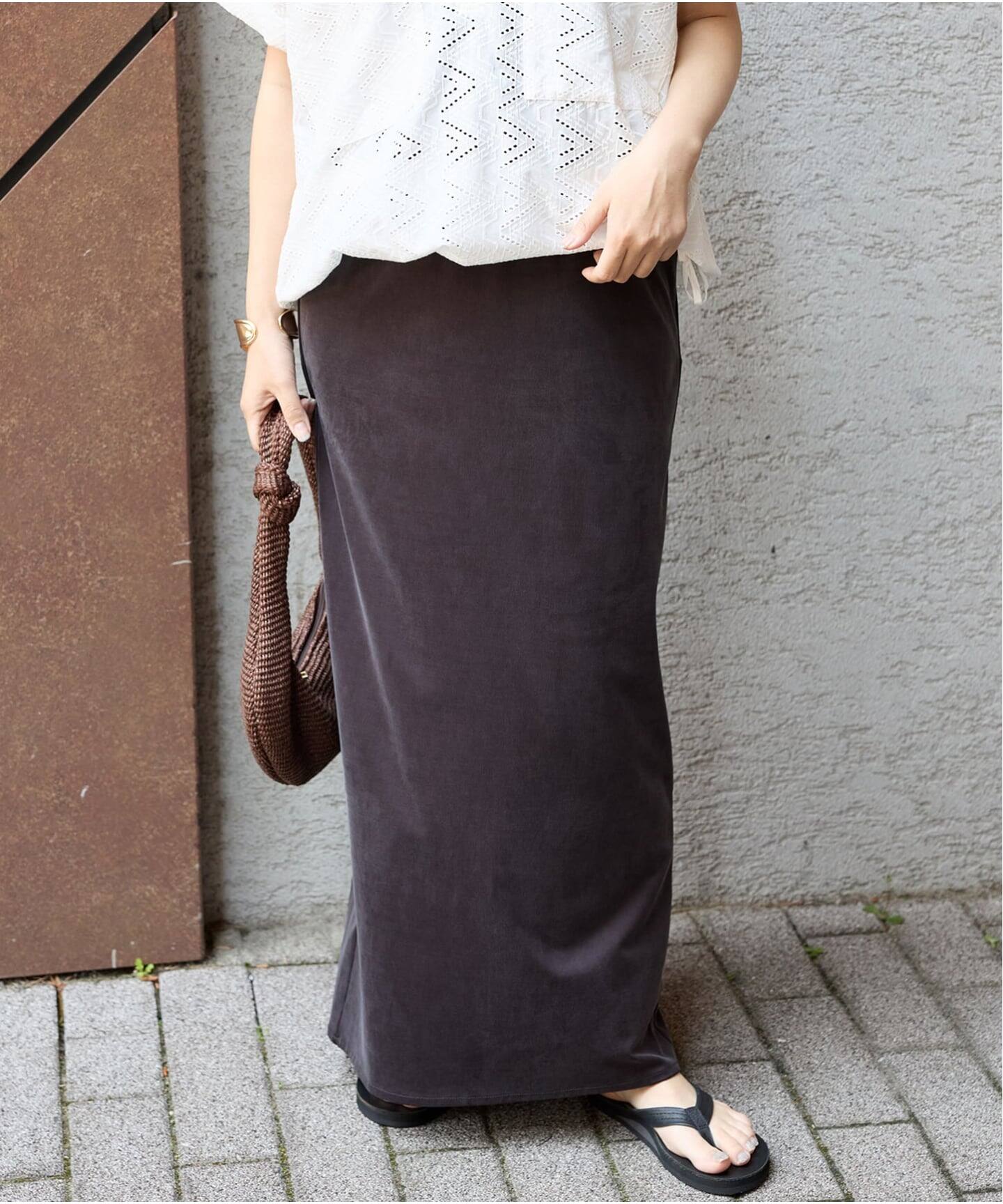 追加予約》フィブリルキュプラジャージーマキシスカート（ロング