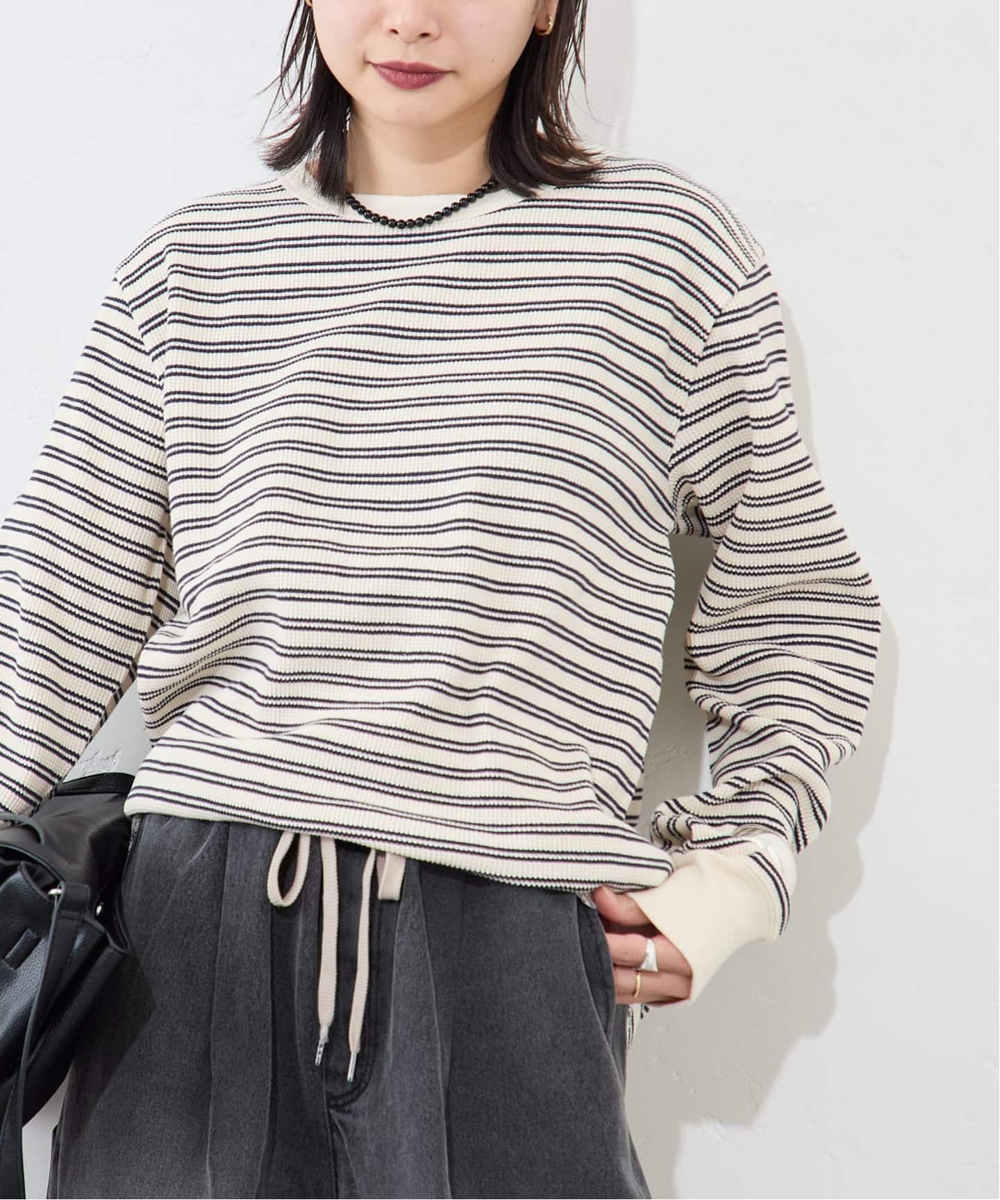 ワッフルボーダープルオーバー（Tシャツ／カットソー）｜JOURNAL