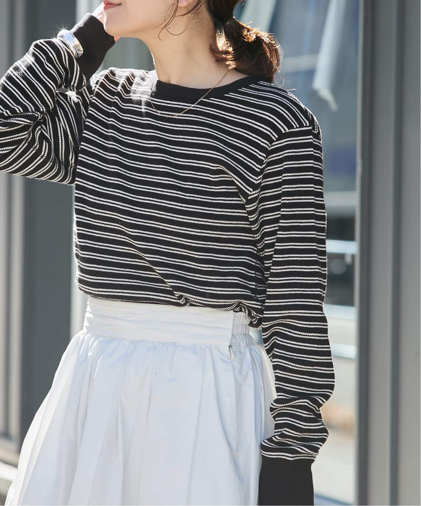 ワッフルボーダープルオーバー（Tシャツ／カットソー）｜JOURNAL