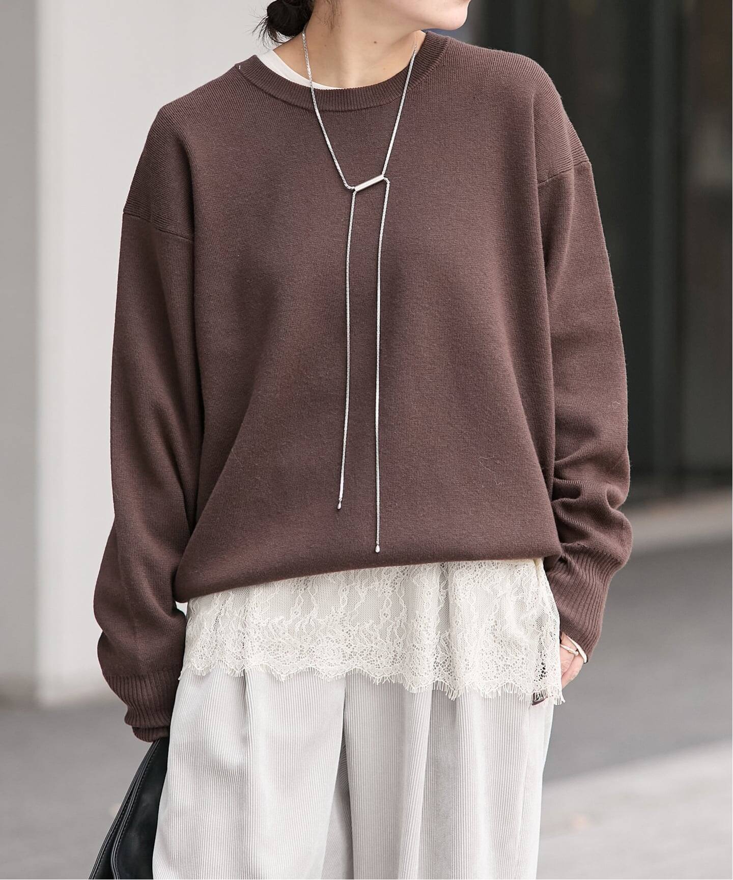 新品未使用！ジャーナルスタンダード　レースヘム クルーネックシアーロングT レースヘム クルーネックシアーロングT（Tシャツ／カットソー