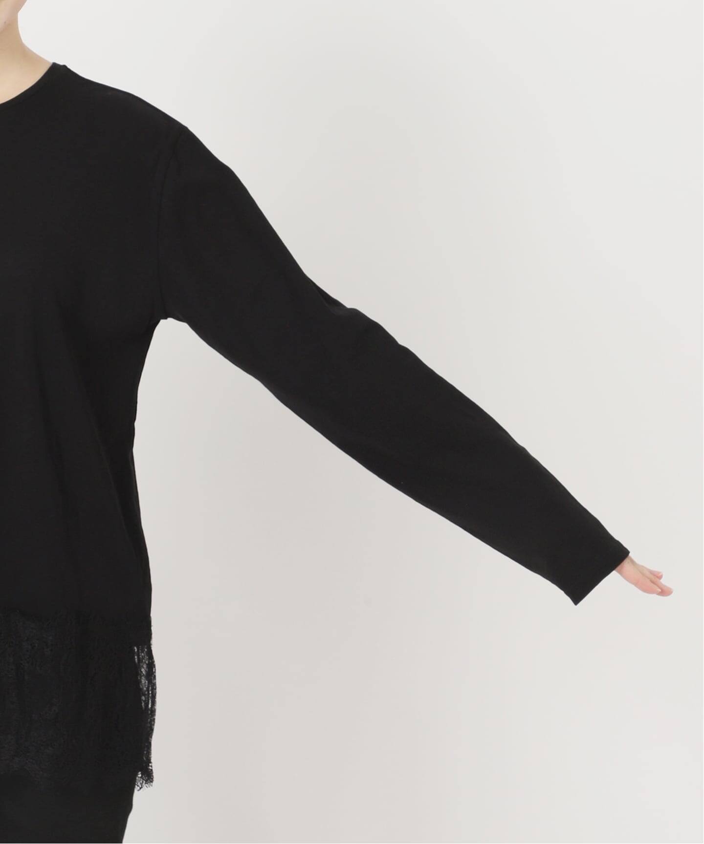 レースヘム クルーネックシアーロングT（Tシャツ／カットソー