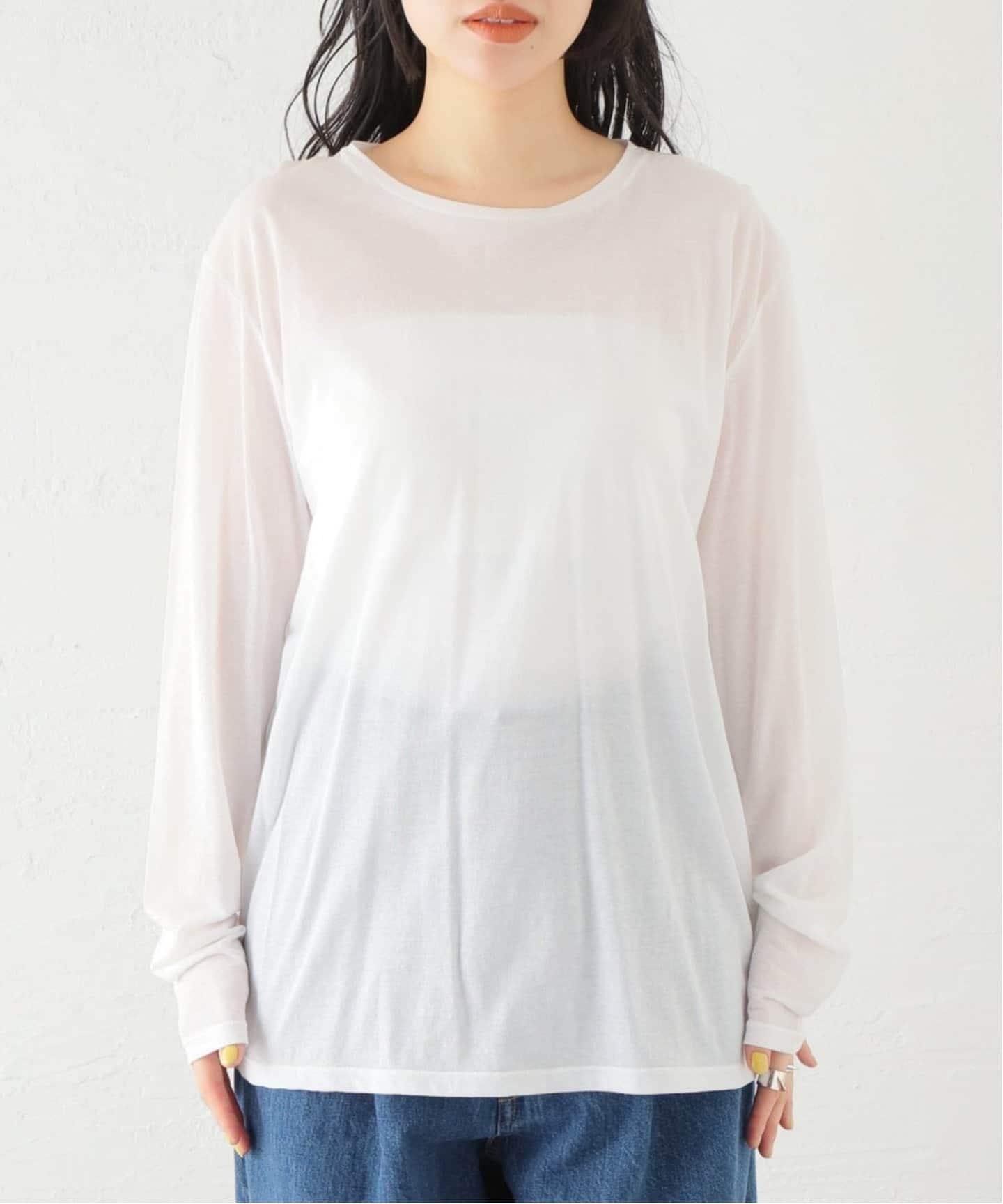 追加》クルーネックシアーロングTシャツ（Tシャツ／カットソー