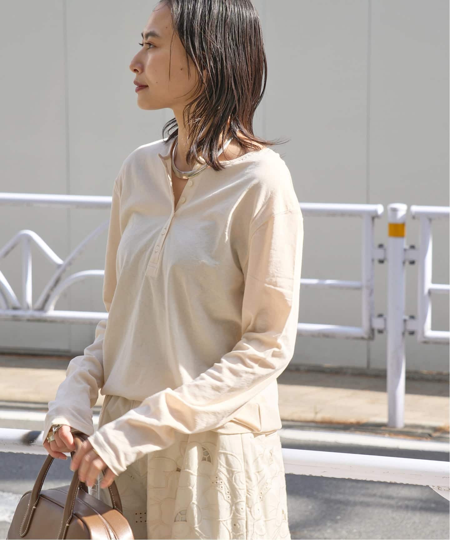 シアーコットン2WAYヘンリー（Tシャツ／カットソー）｜JOURNAL