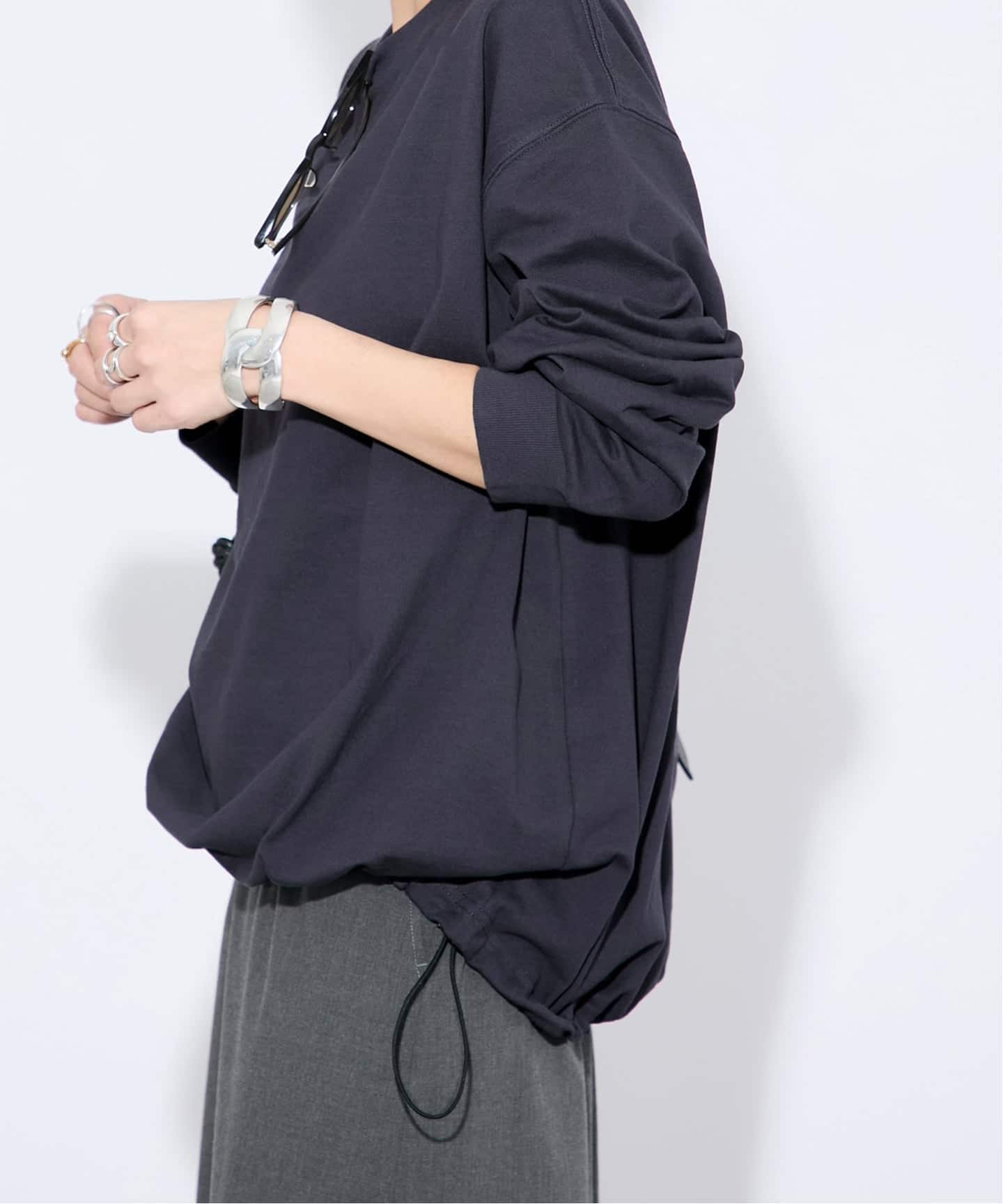 追加》シャーリングロングスリーブTシャツ（Tシャツ／カットソー