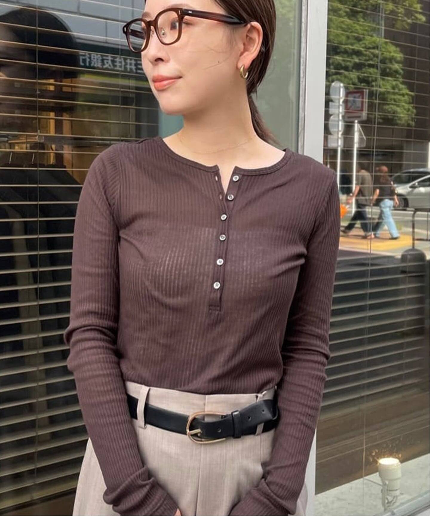 追加》シアーテレコヘンリーネックプルオーバー（Tシャツ／カットソー