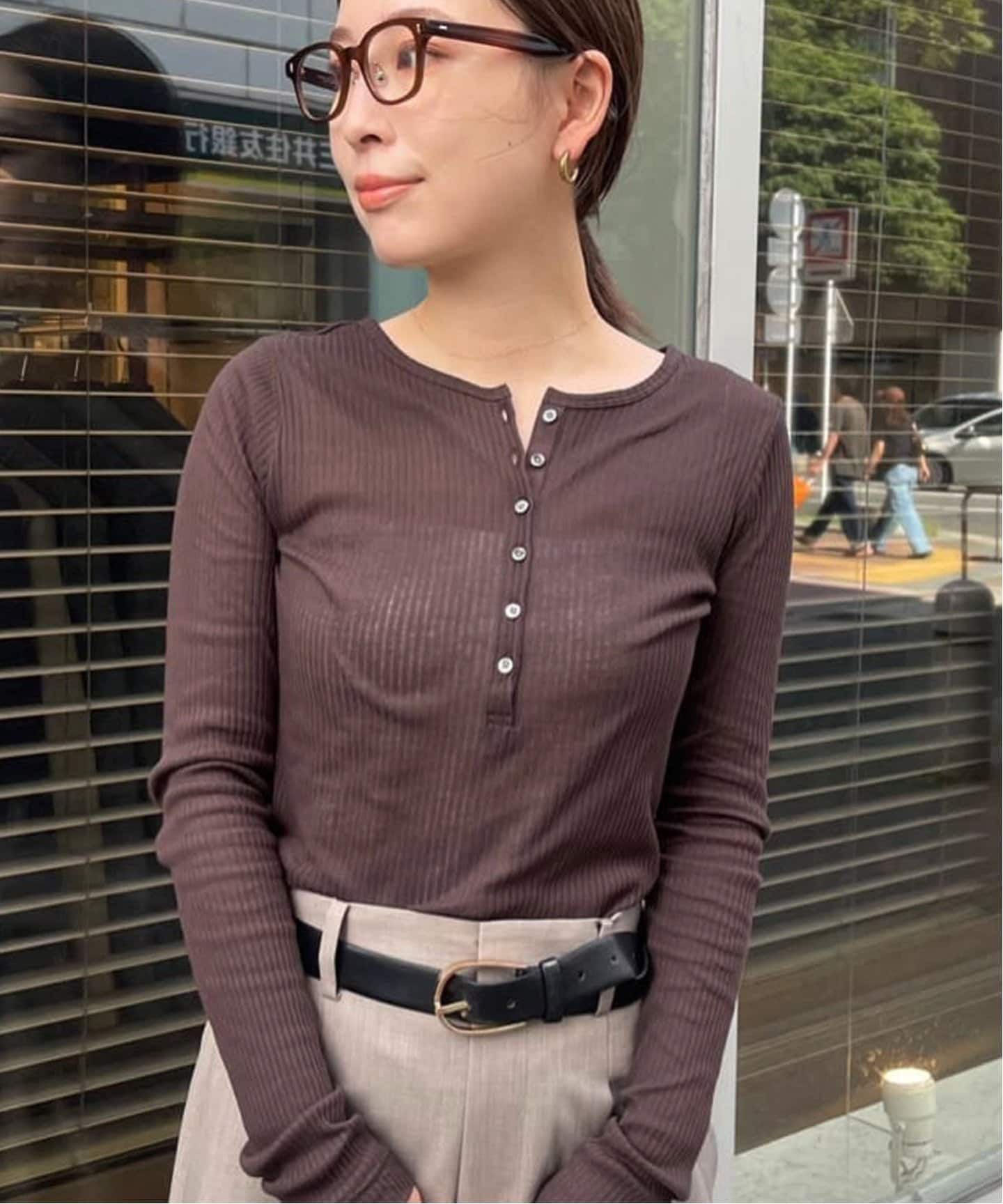 追加2》シアーテレコヘンリーネックプルオーバー（Tシャツ／カットソー