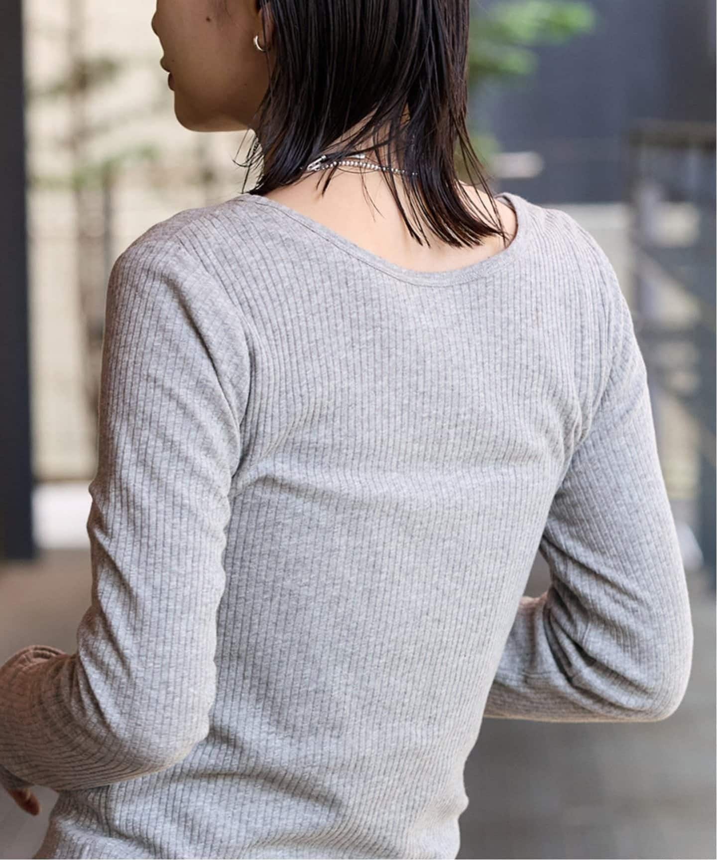 追加3》シアーテレコヘンリーネックプルオーバー（Tシャツ／カットソー