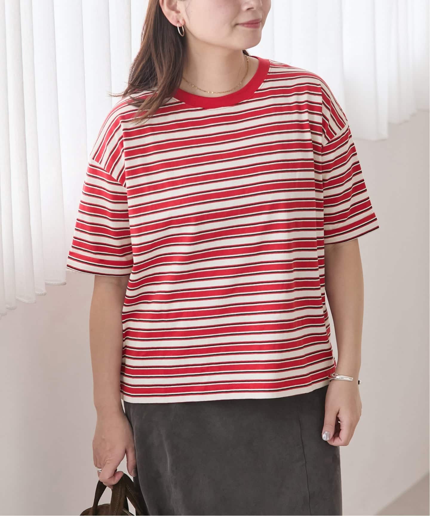 追加》汗ジミ防止ボーダービッグT（Tシャツ／カットソー）｜JOURNAL