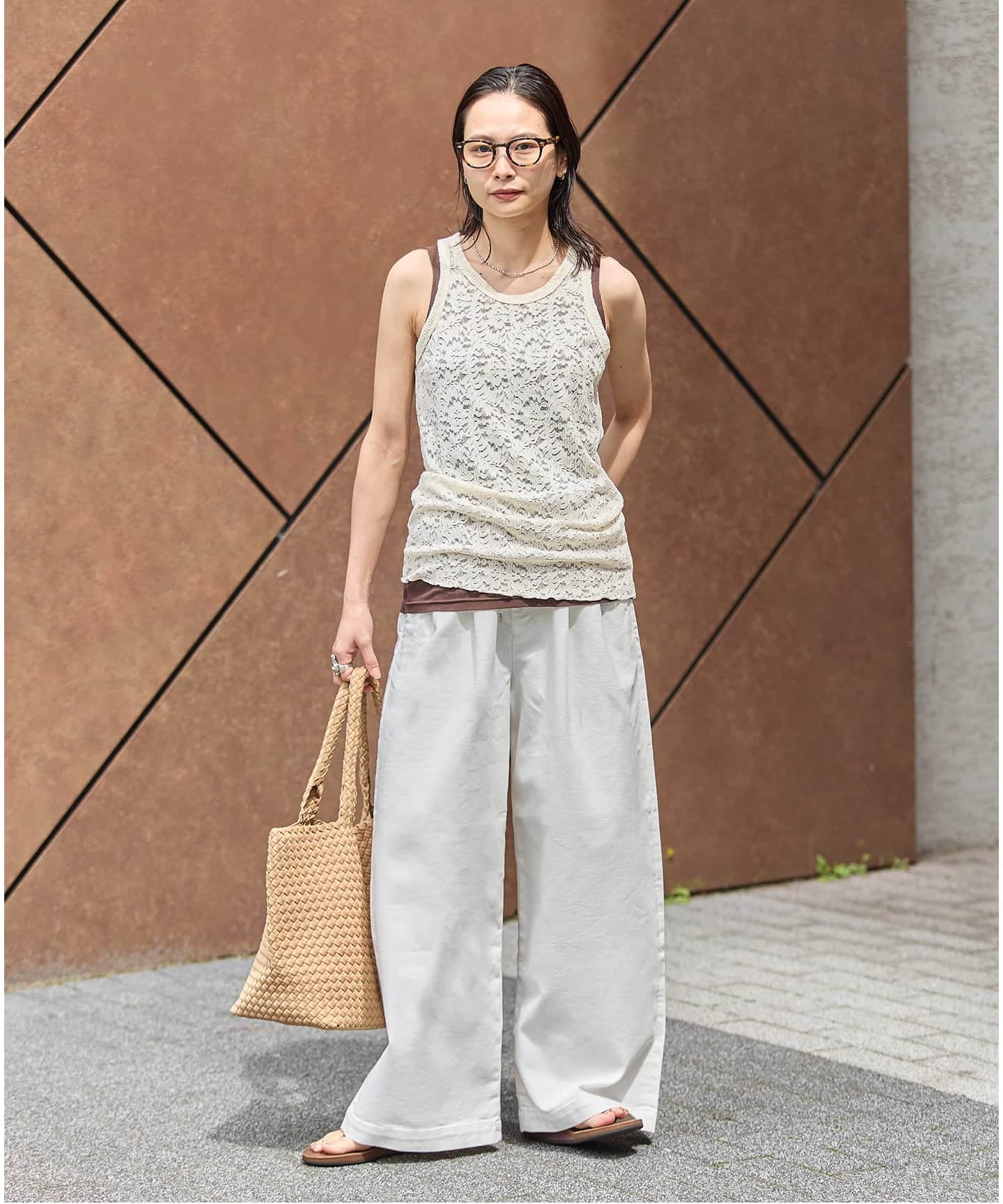 ストレッチフラワーレースタンク（Tシャツ／カットソー）｜JOURNAL