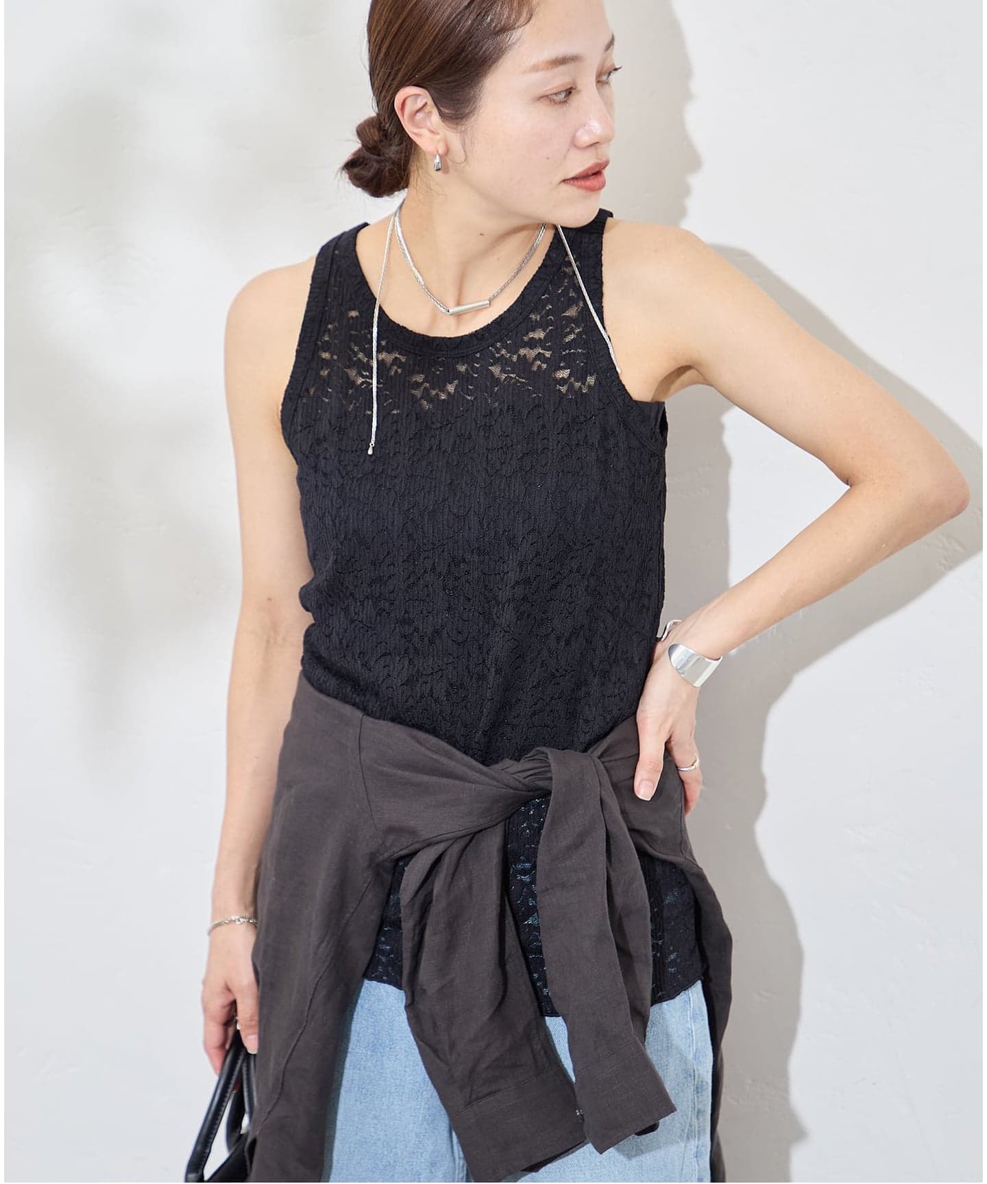 ストレッチフラワーレースタンク（Tシャツ／カットソー）｜JOURNAL