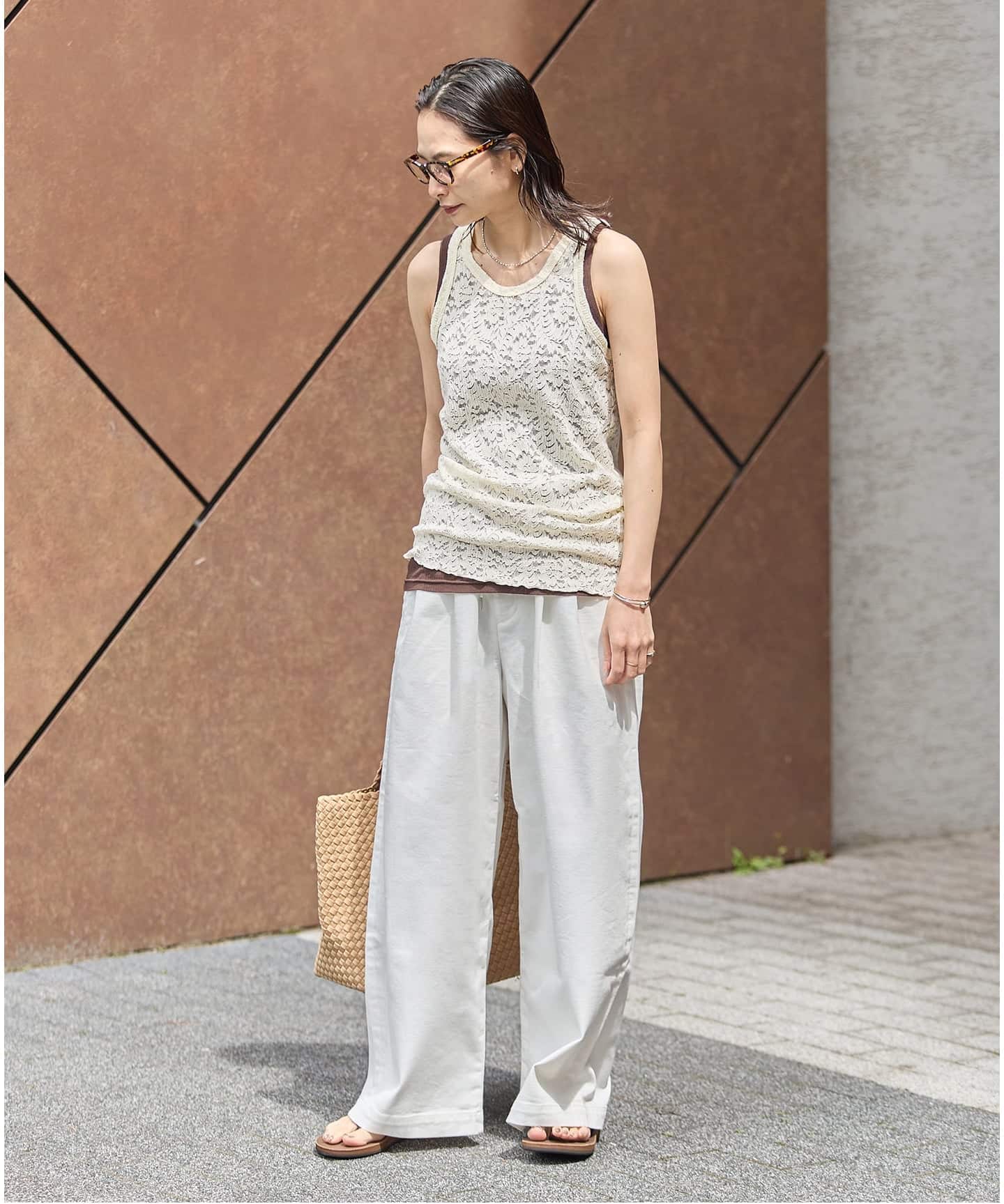 ストレッチフラワーレースタンク（Tシャツ／カットソー）｜JOURNAL