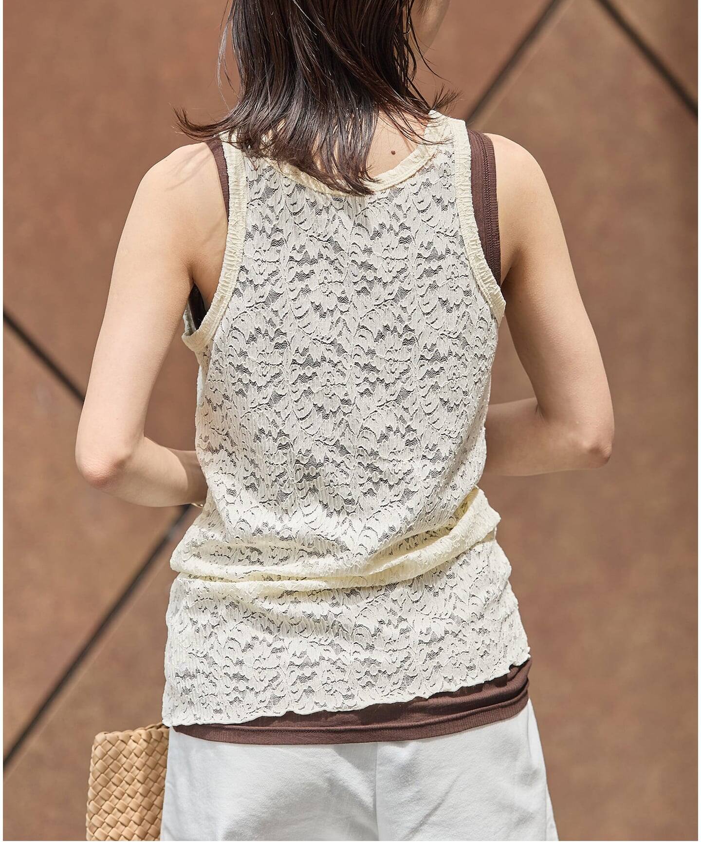 ストレッチフラワーレースタンク（Tシャツ／カットソー）｜JOURNAL