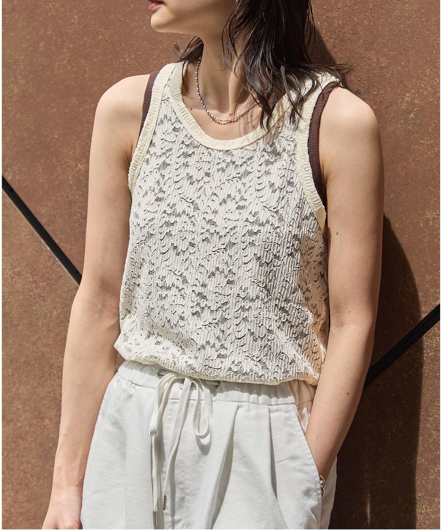 ストレッチフラワーレースタンク（Tシャツ／カットソー）｜JOURNAL