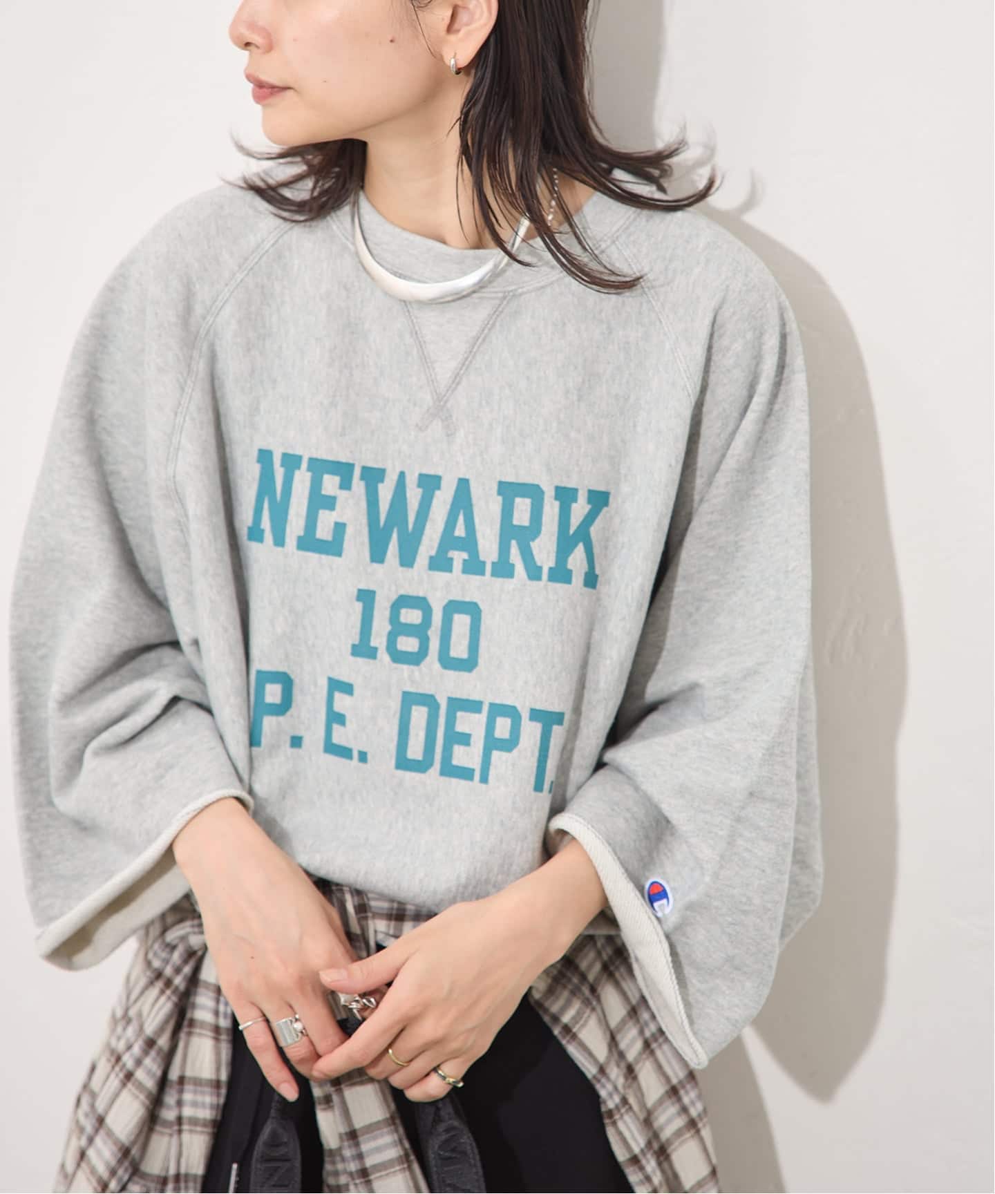 予約》別注【CHAMPION/チャンピオン】 for JS C/N HALF SLEEVE SWEAT