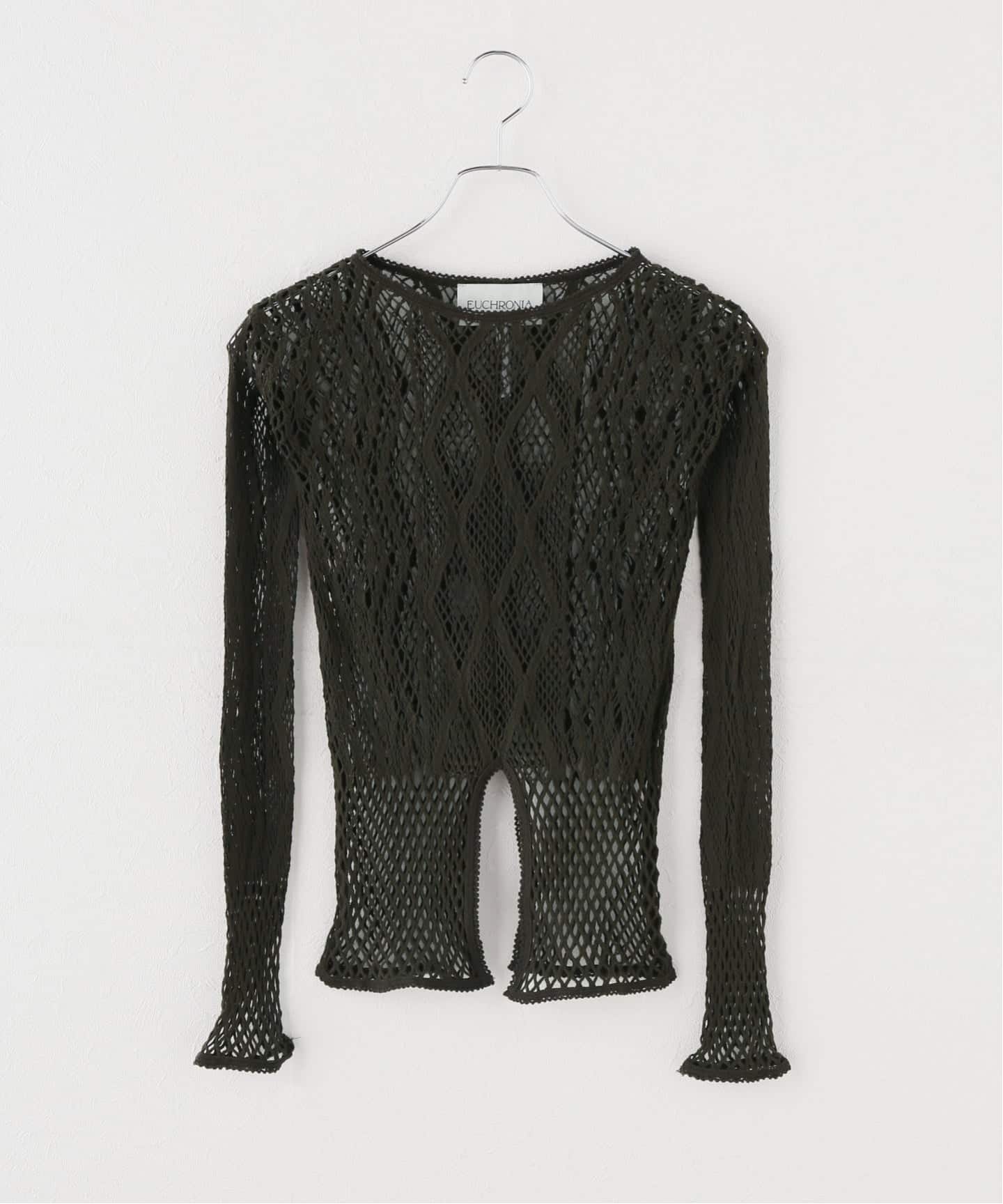 EUCHRONIA / ユークロニア】 Stretch Lace Long Sleeve Tee（Tシャツ