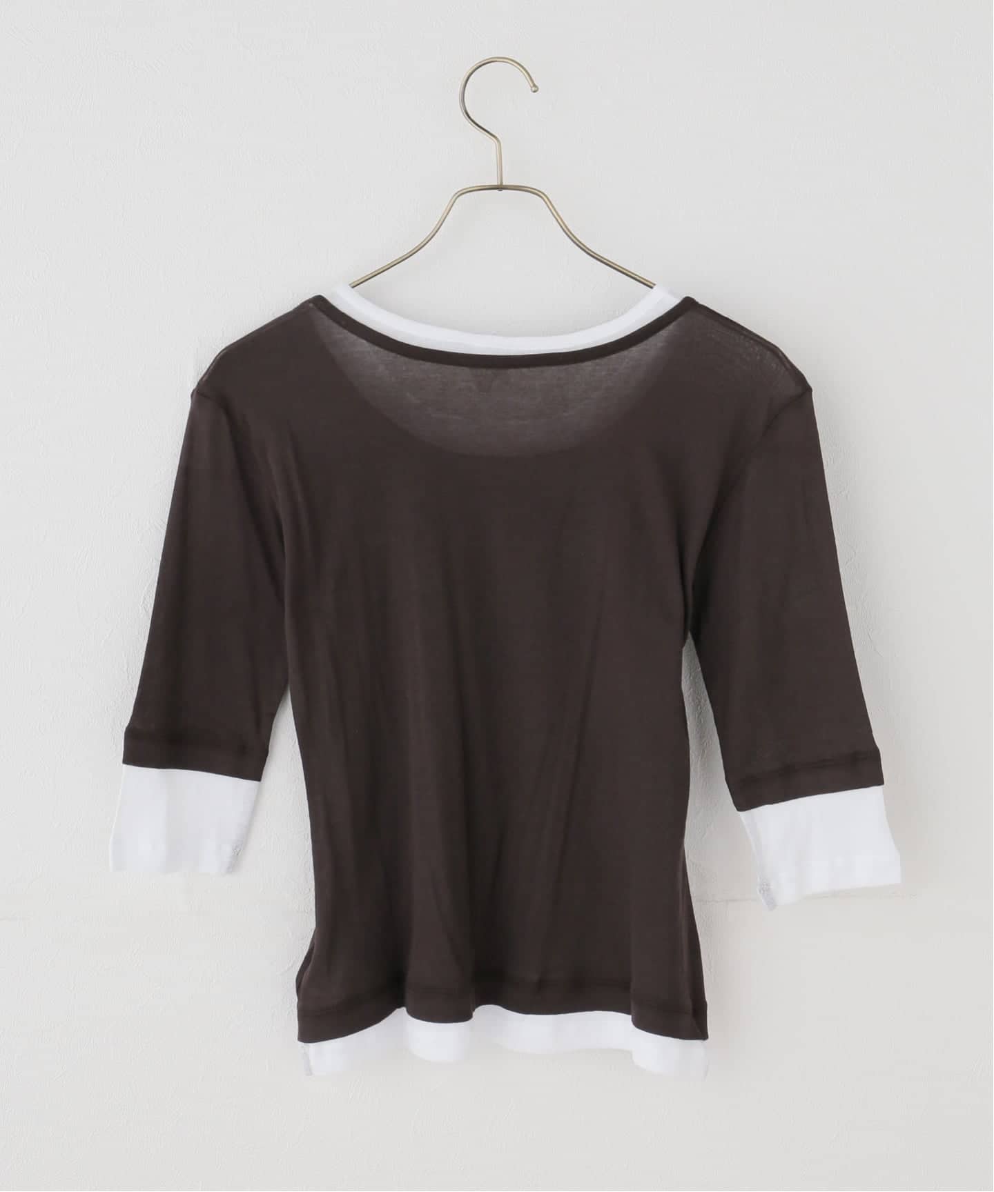 gimaguas/ギマガス】 GEMMA TOP BROWNWHITE（Tシャツ／カットソー