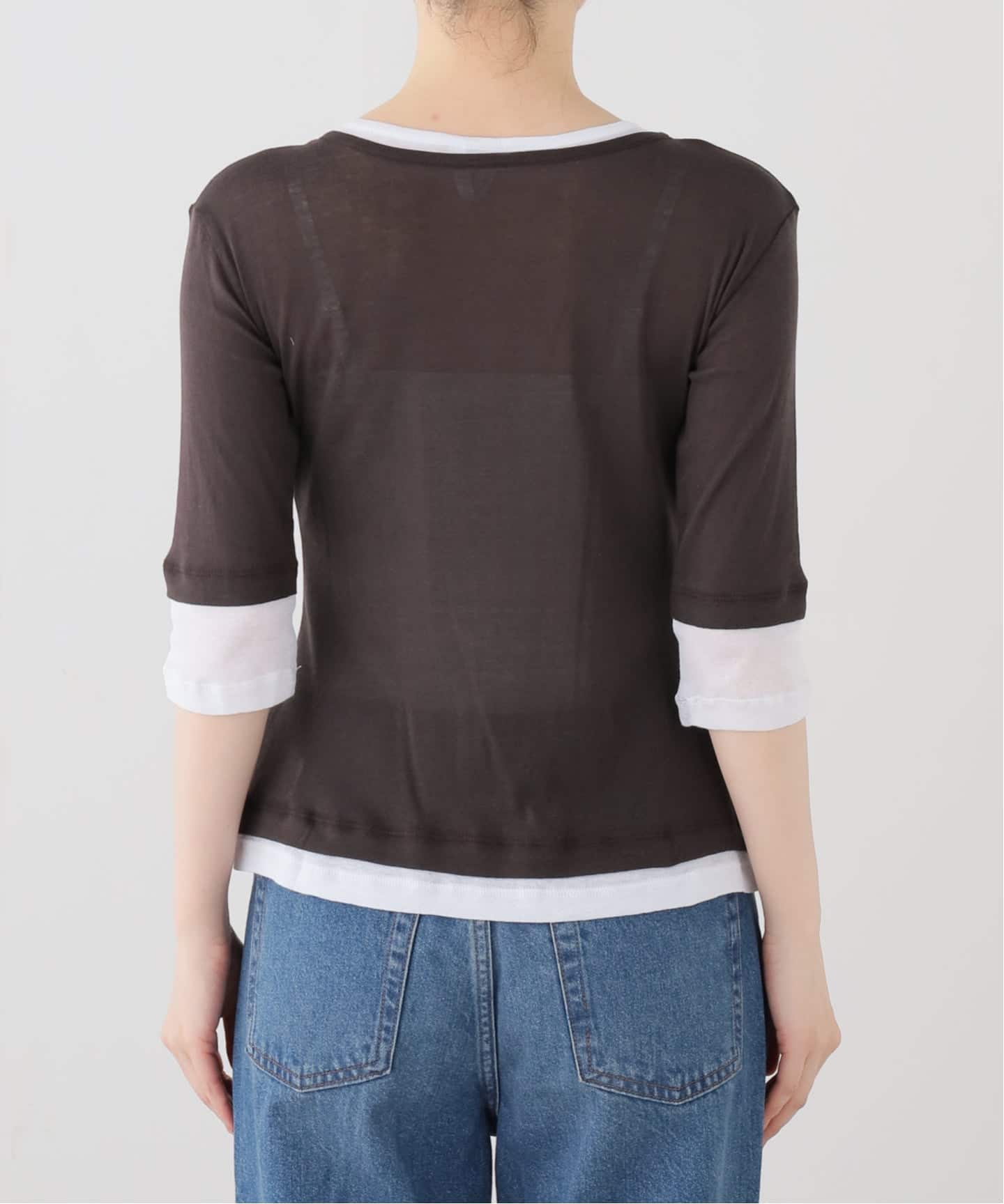 gimaguas/ギマガス】 GEMMA TOP BROWNWHITE（Tシャツ／カットソー