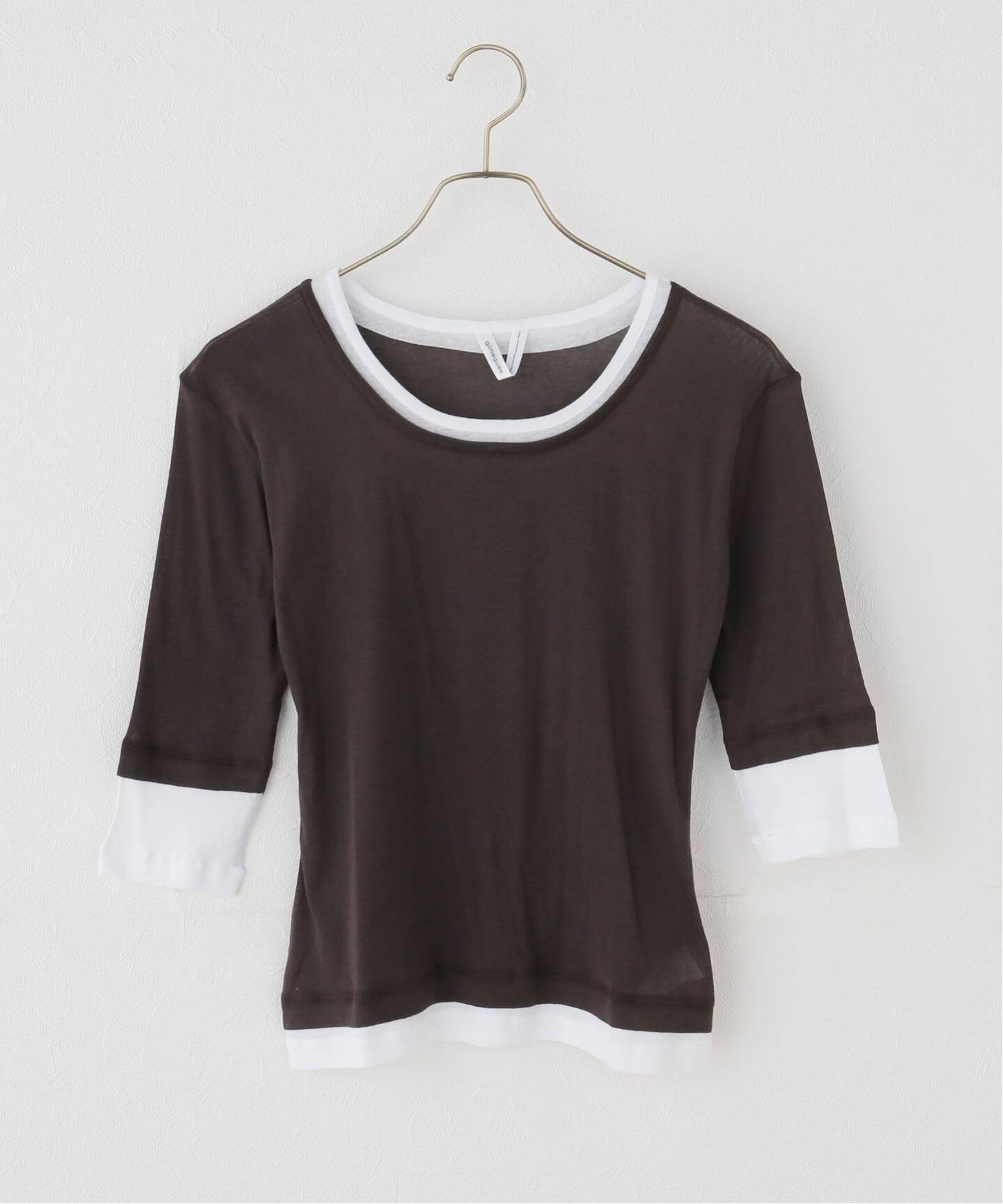 gimaguas/ギマガス】 GEMMA TOP BROWNWHITE（Tシャツ／カットソー 