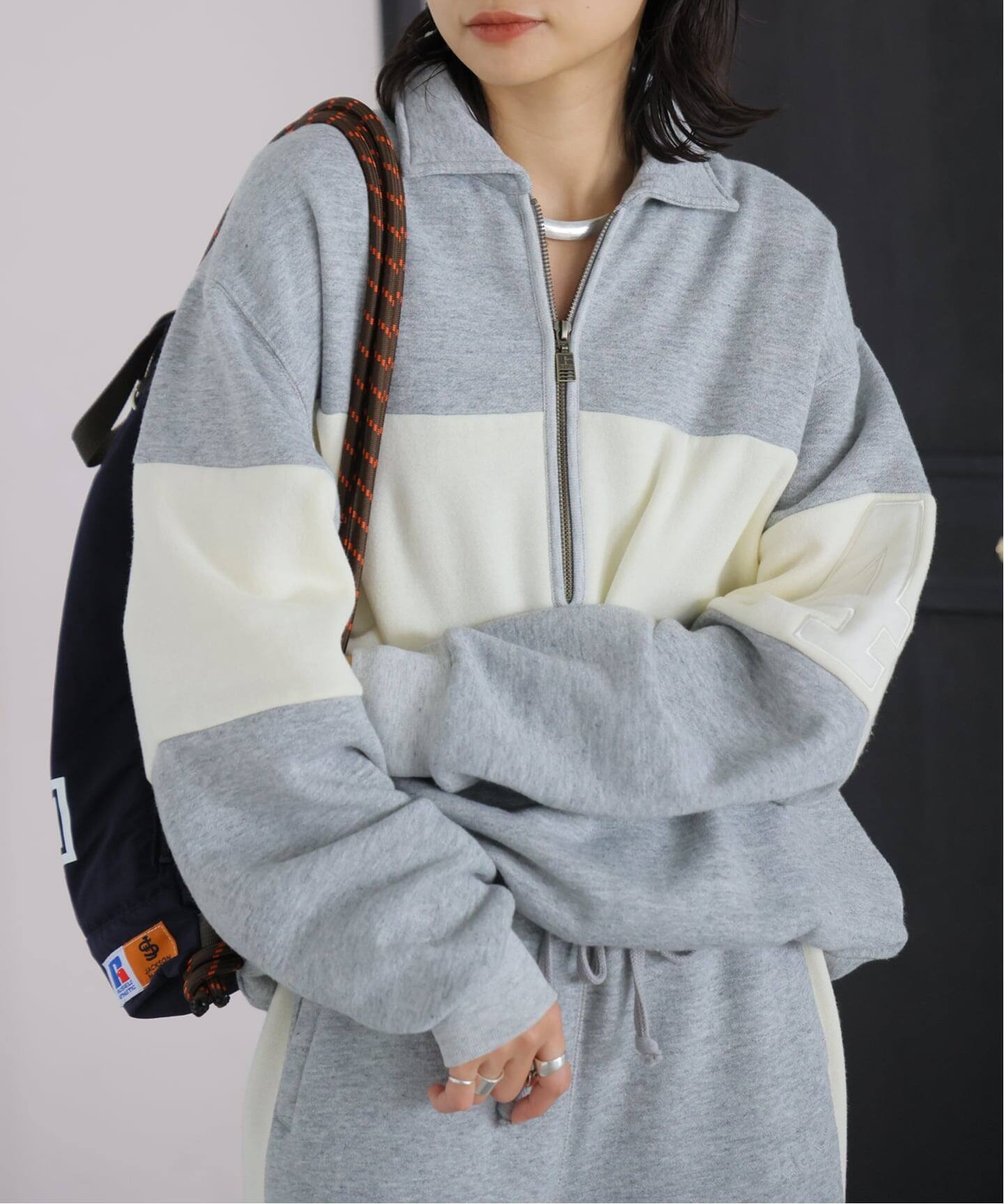 別注【RUSSELL ATHLETIC*JM for JS】 ハーフジップスウェット 