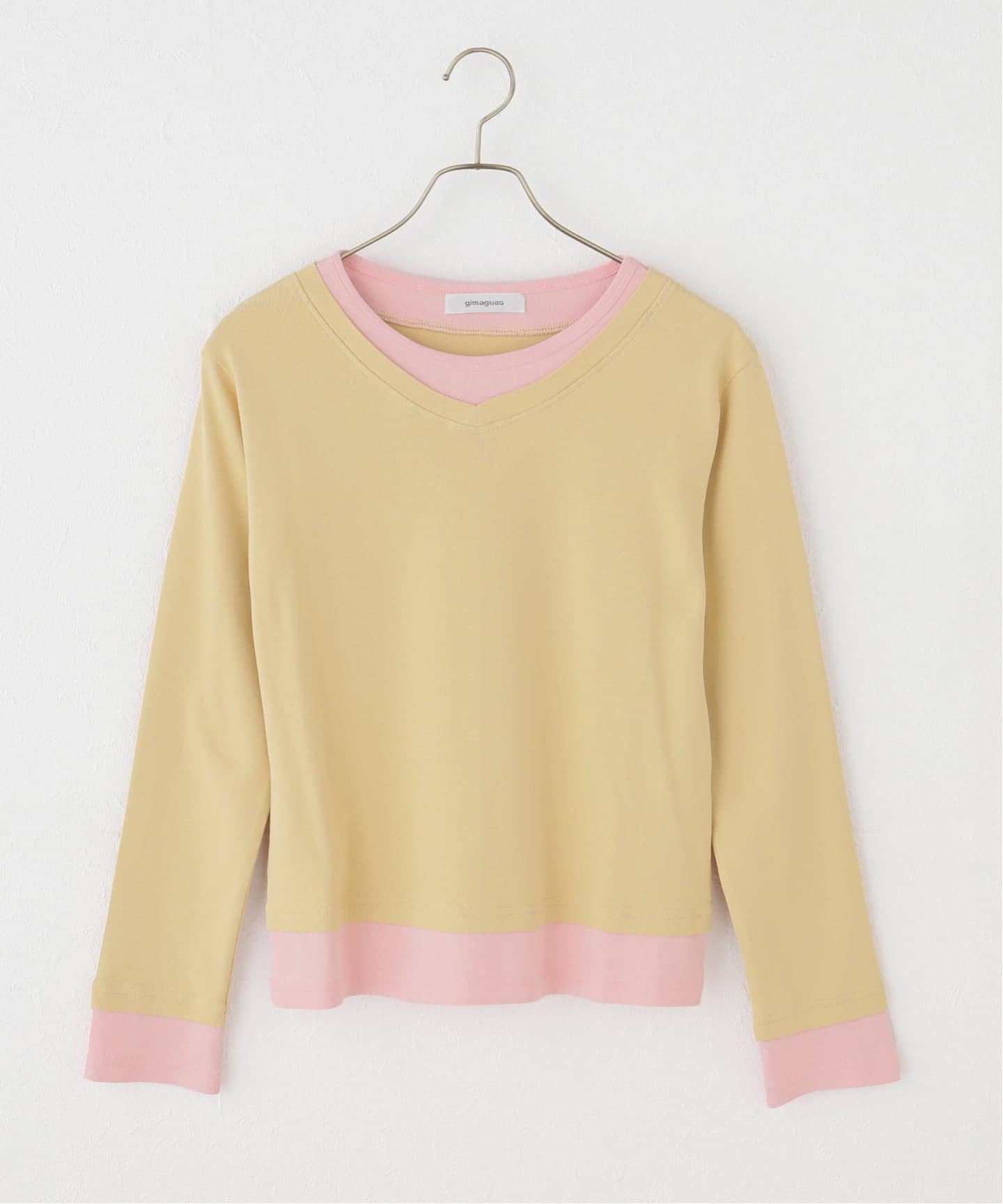 gimaguas/ギマガス】Sam T-Shirt Beige/Pink（Tシャツ／カットソー