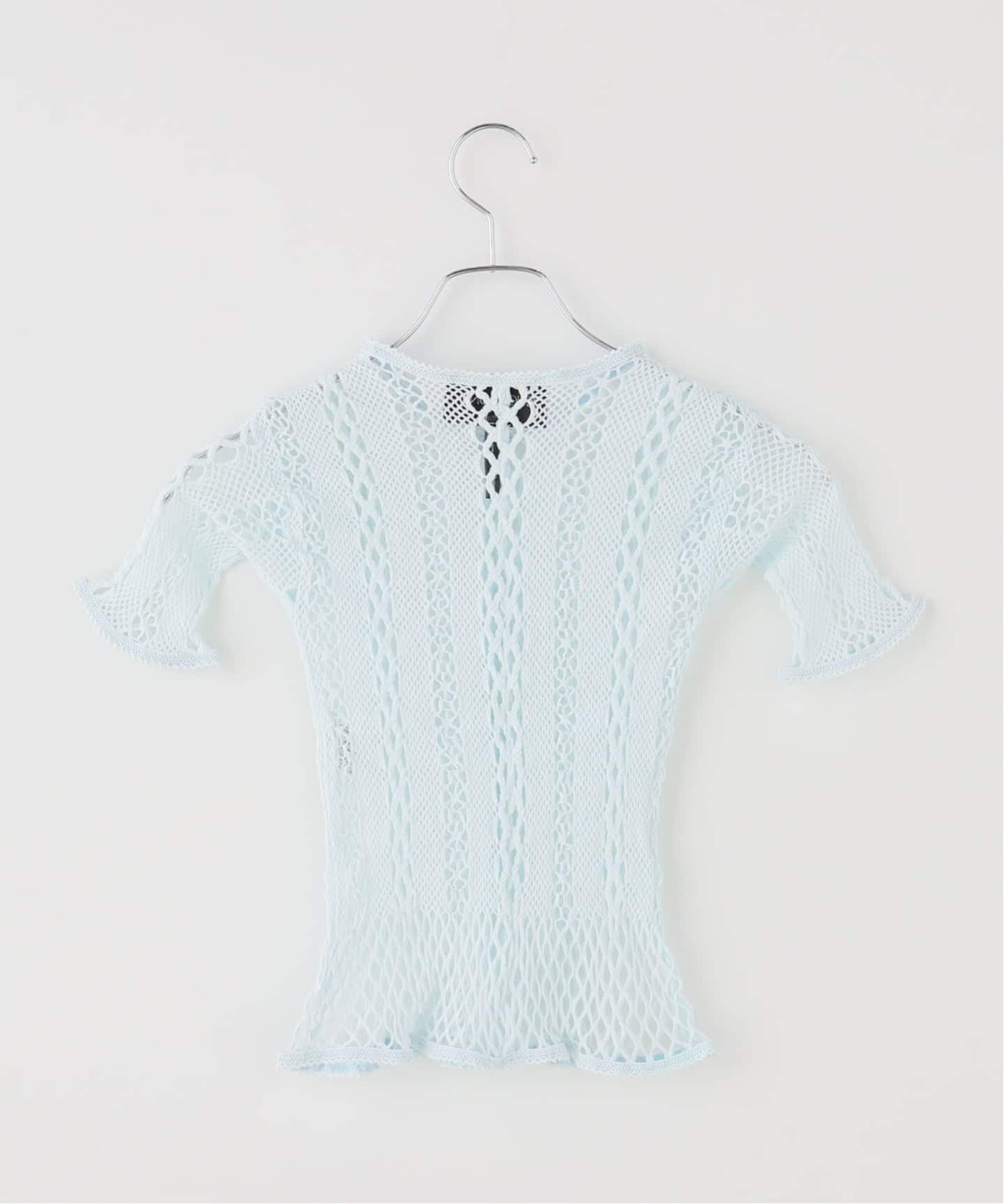EUCHRONIA/ユークロニア】 Stretch lace short sleeve tee（Tシャツ